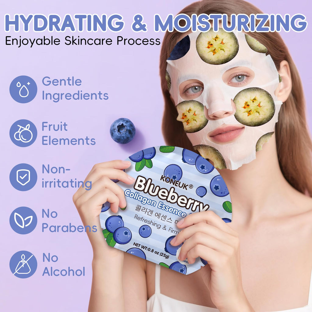KONEUK 30 Pack Aloe Vera Hydrating Face Masks Skincare, Moisturizing & Soothing Sheet Face Mask for Skin Care, Bulk Aloe Face Masks for After Sun Skin Care, Spa Party Gifts for Women