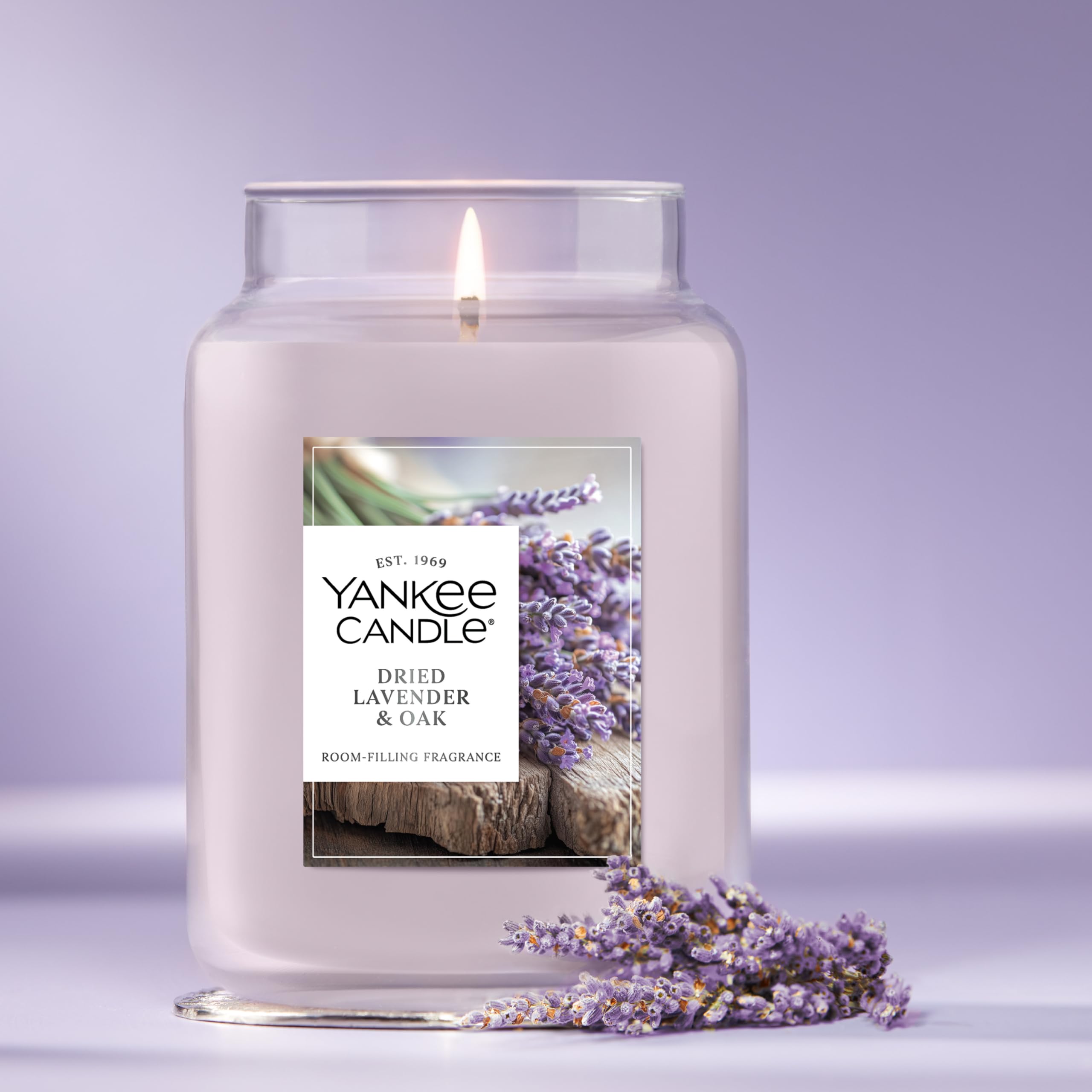 Yankee Candle Lemon Lavender Scented Candle, 22oz Large Jar with up to 150 Hour Burn Time, Giftable, Birthdays