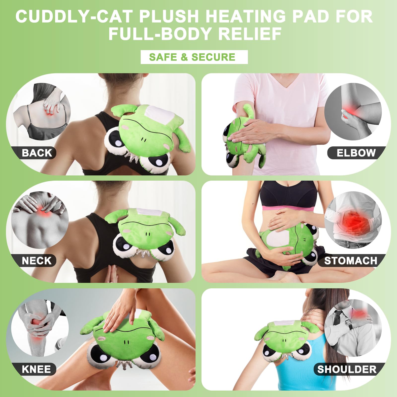 Microwavable Heating Pads for Cramps, Cute Microwave Heating Pad Period Cramps Pain Relief for Women & Girls, Stuffed Animals Moist Heat Pad for Menstrual-Washable Heat Pack (Purple Axolotl)