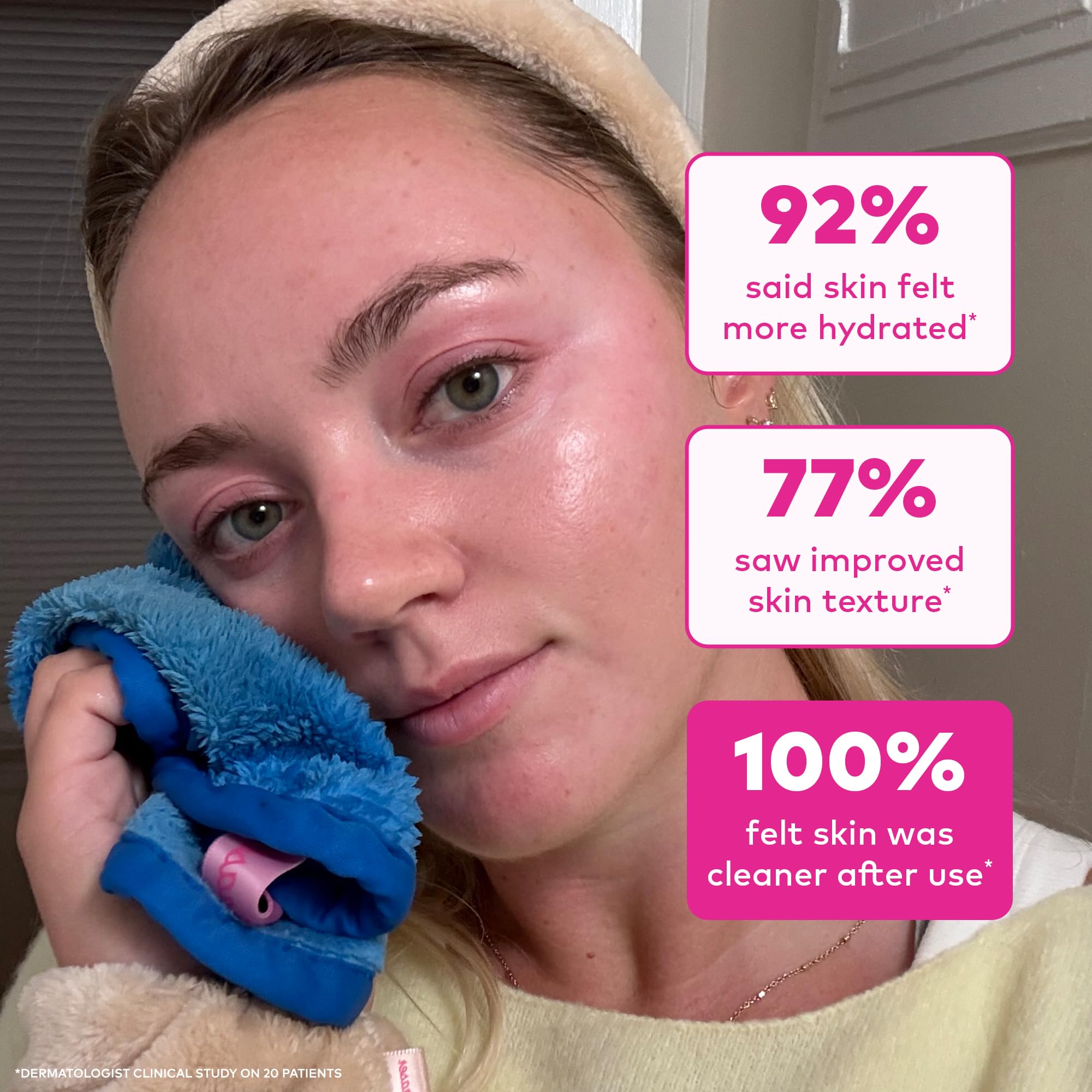 The Original MakeUp Eraser PRO, Effortlessly Remove All Makeup Using Only Water, Including Waterproof Mascara, Eyeliner, Foundation, Lipstick, Sunscreen,and More! Original Pink, 1ct.
