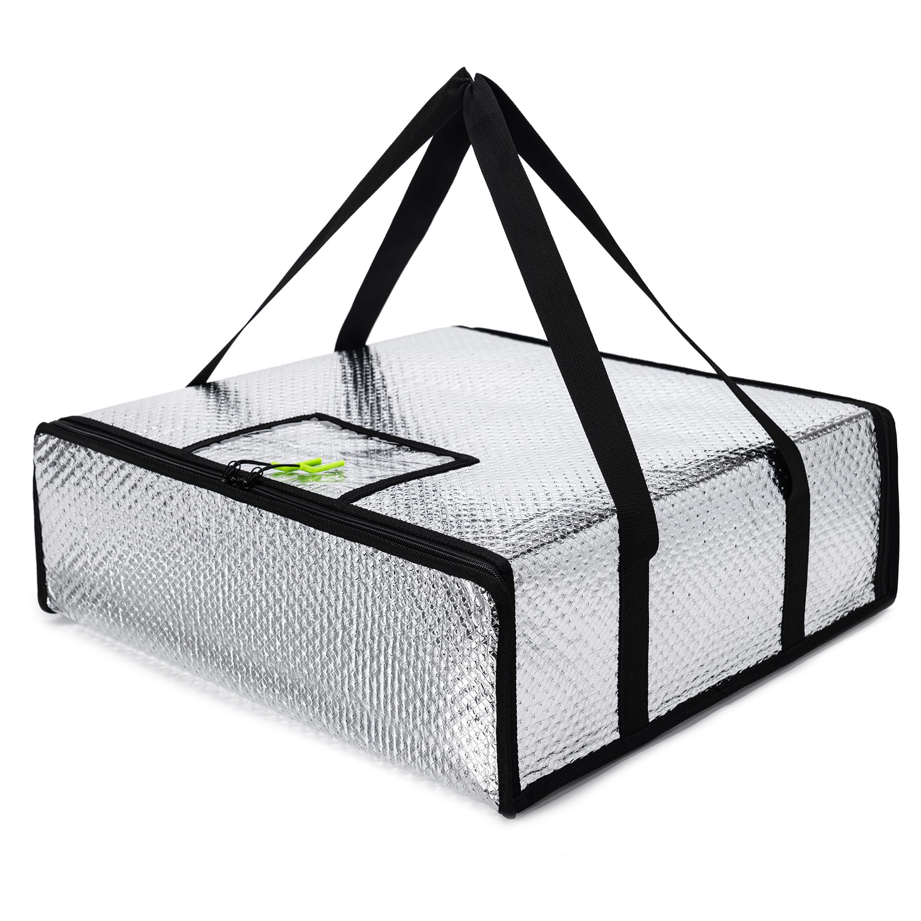 Pizza Bags for Delivery 20" X 20" X 6" - Moisture-Free, Professional Thermal Pizza Warmer, Heavy-Duty Pizza Delivery Bag, Suitable for Restaurants,Picnic Uber Eats & Door Dash（Silver）