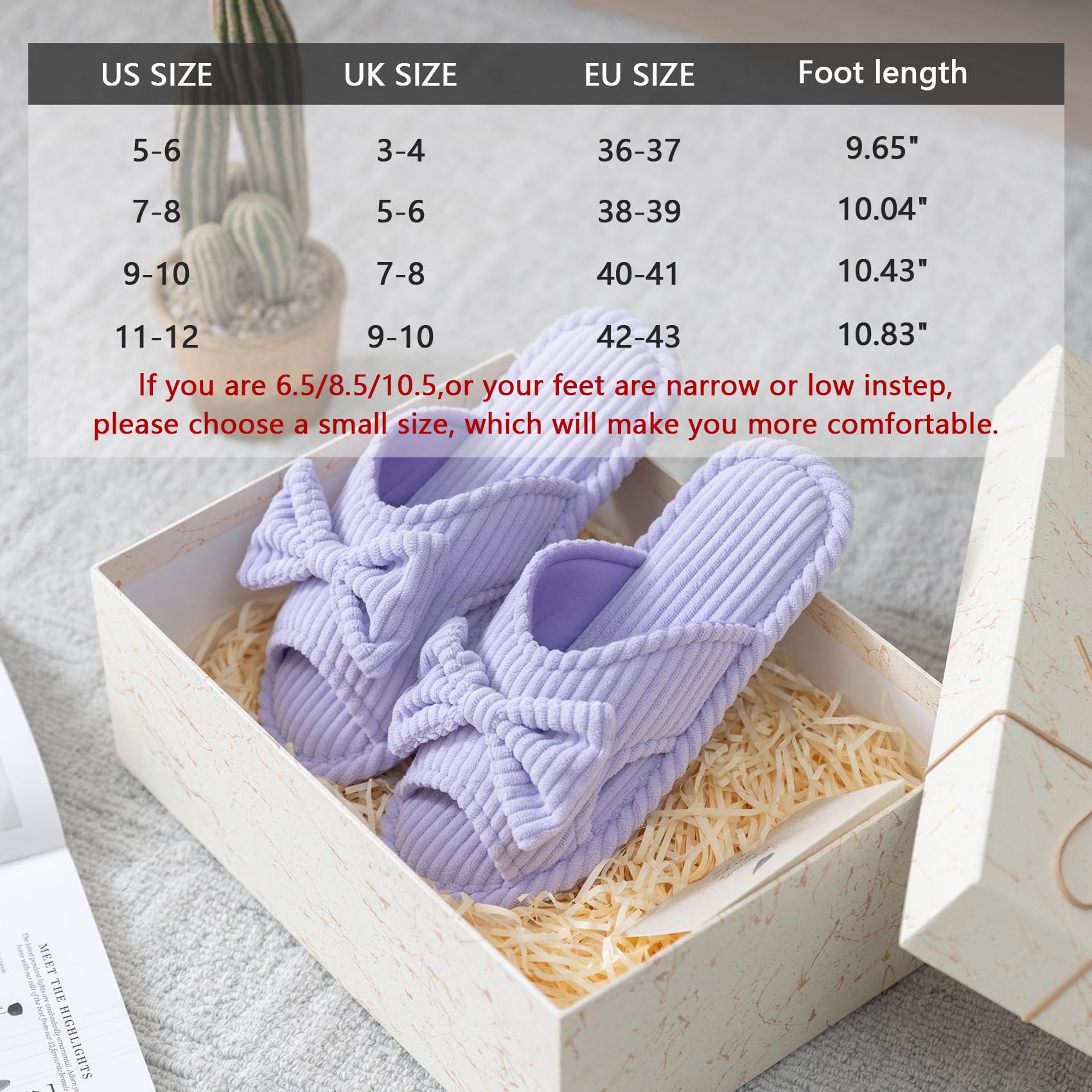 GOEWY Cute Slippers for Women Indoor and Outdoor Cozy Soft Bow Open Toe Womens Slippers with Memory Foam Anti-Skid Sole Slides Spa Birthday Gifts for Women Mom Her Ladies Bridesmaid