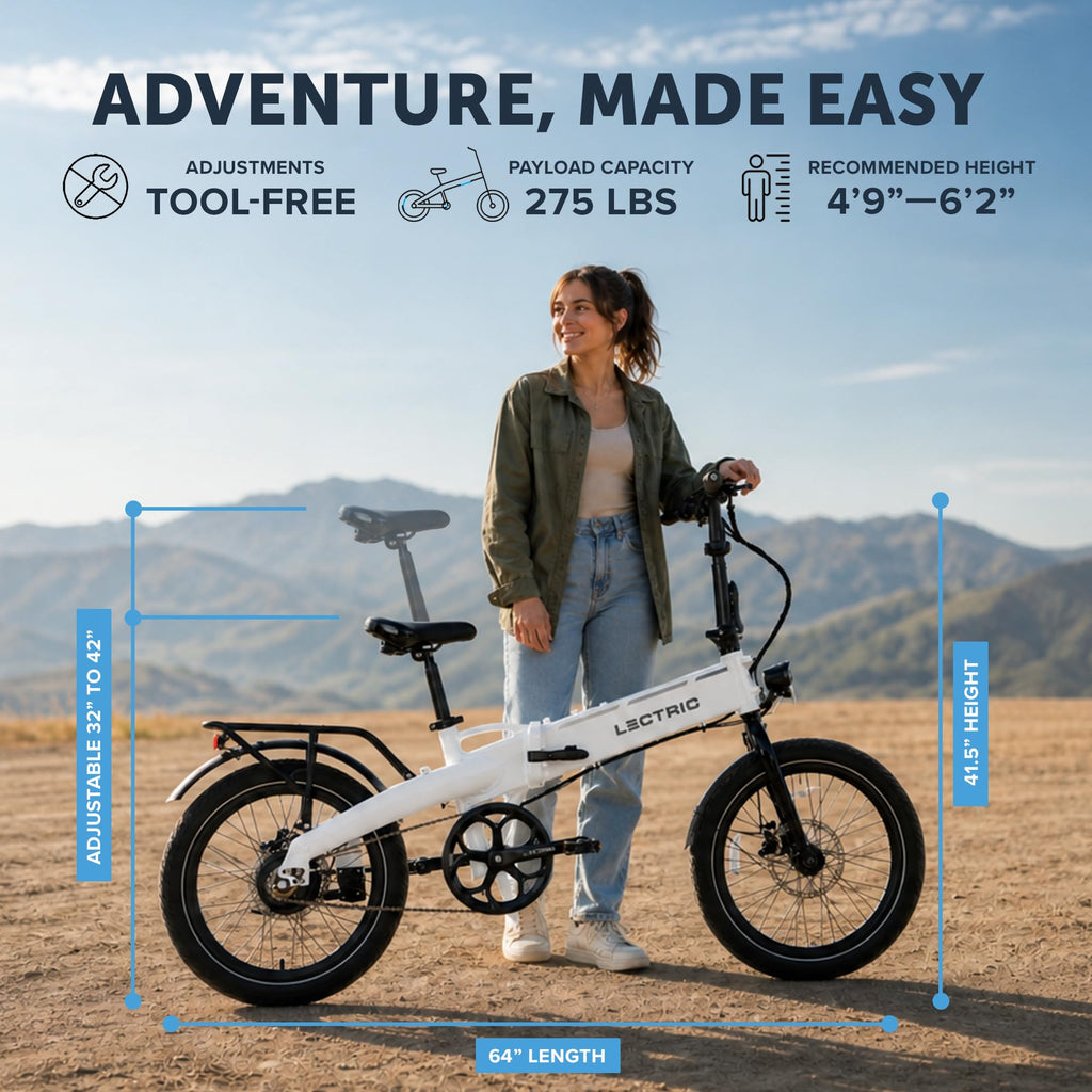 LECTRIC XP Lite2 Folding Electric Bike for Adults - Lightweight eBike with a 48V Battery Powers Up to 45-80 Mile Range, 20Mph Peak 819W Motor, Hydraulic Brakes, LCD Display, 5 Pedal Assist & Throttle