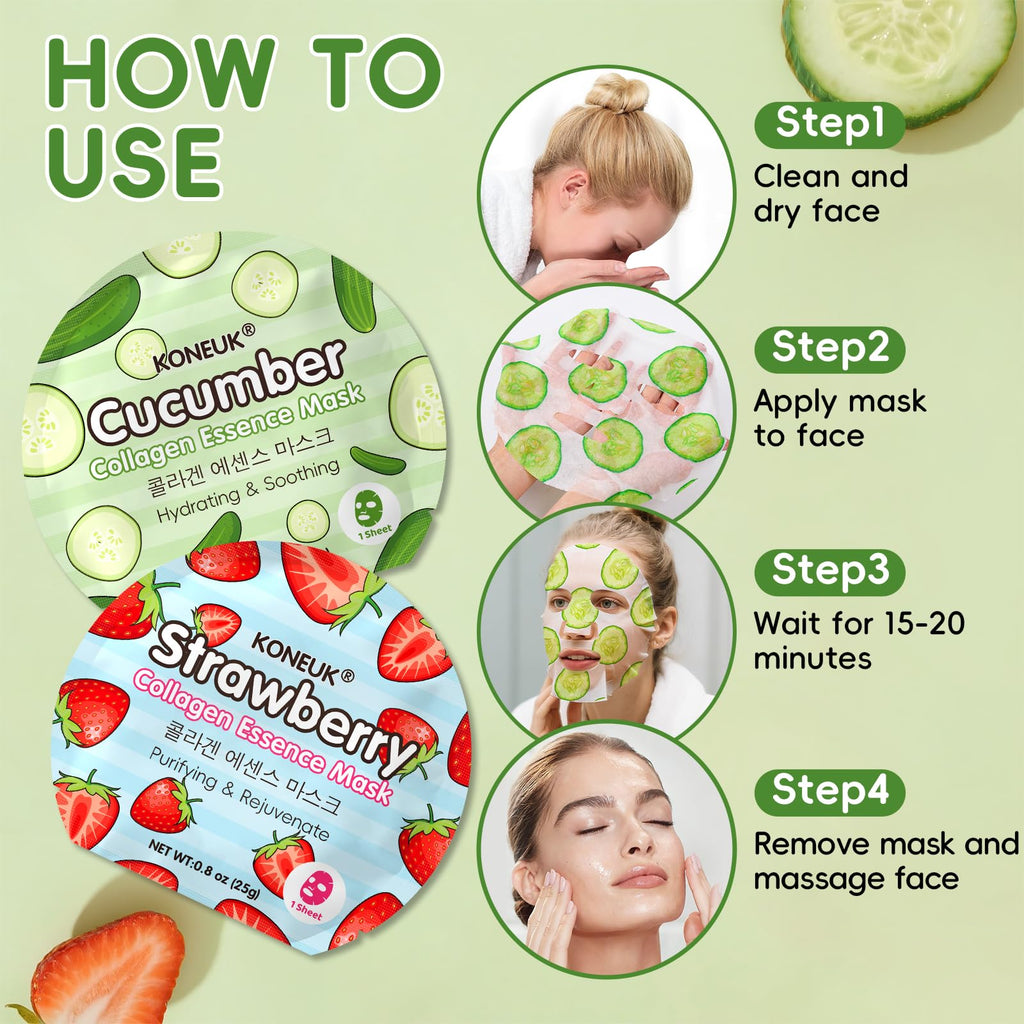 KONEUK 30 Pack Aloe Vera Hydrating Face Masks Skincare, Moisturizing & Soothing Sheet Face Mask for Skin Care, Bulk Aloe Face Masks for After Sun Skin Care, Spa Party Gifts for Women