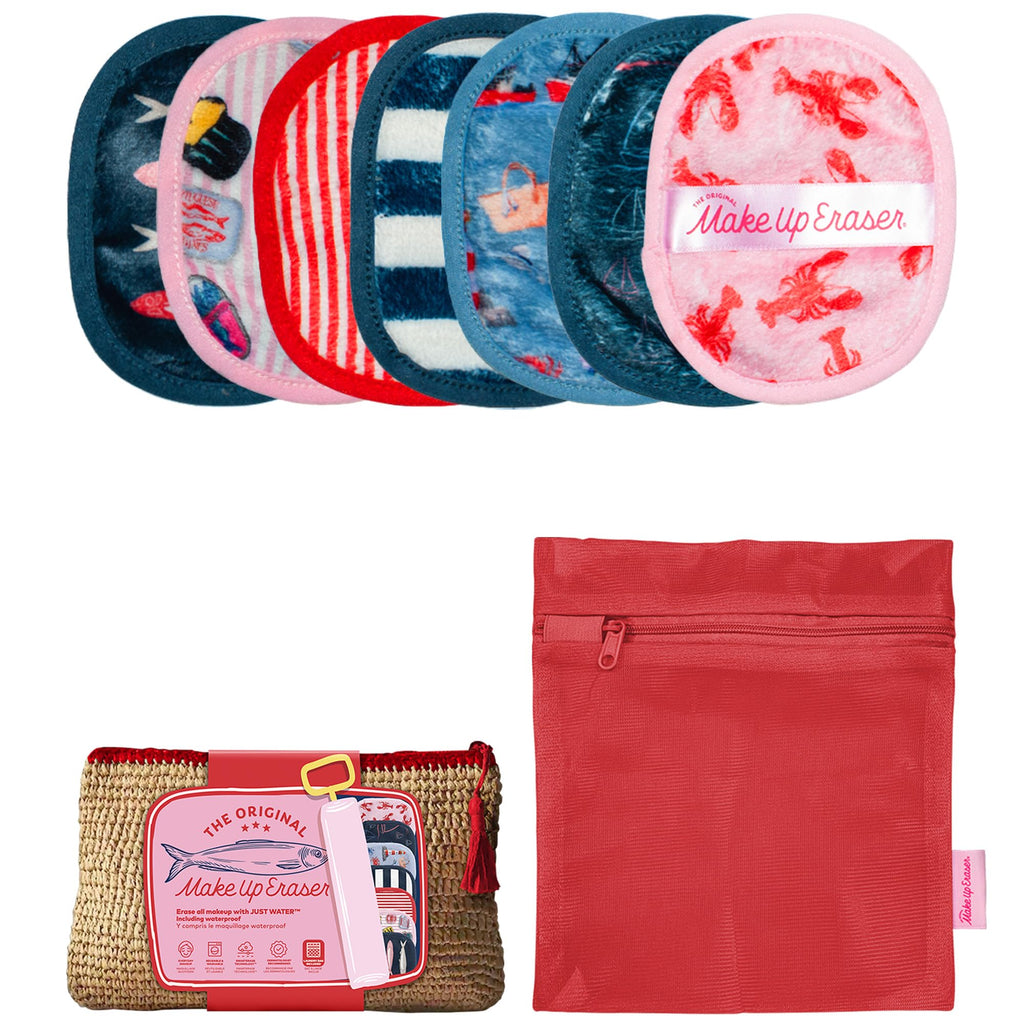 The Original MakeUp Eraser 7-Day Set, Erase All Makeup with Just Water, Including Waterproof Mascara, Eyeliner, Foundation, Lipstick, Sunscreen, and More! Seashells, 7ct.