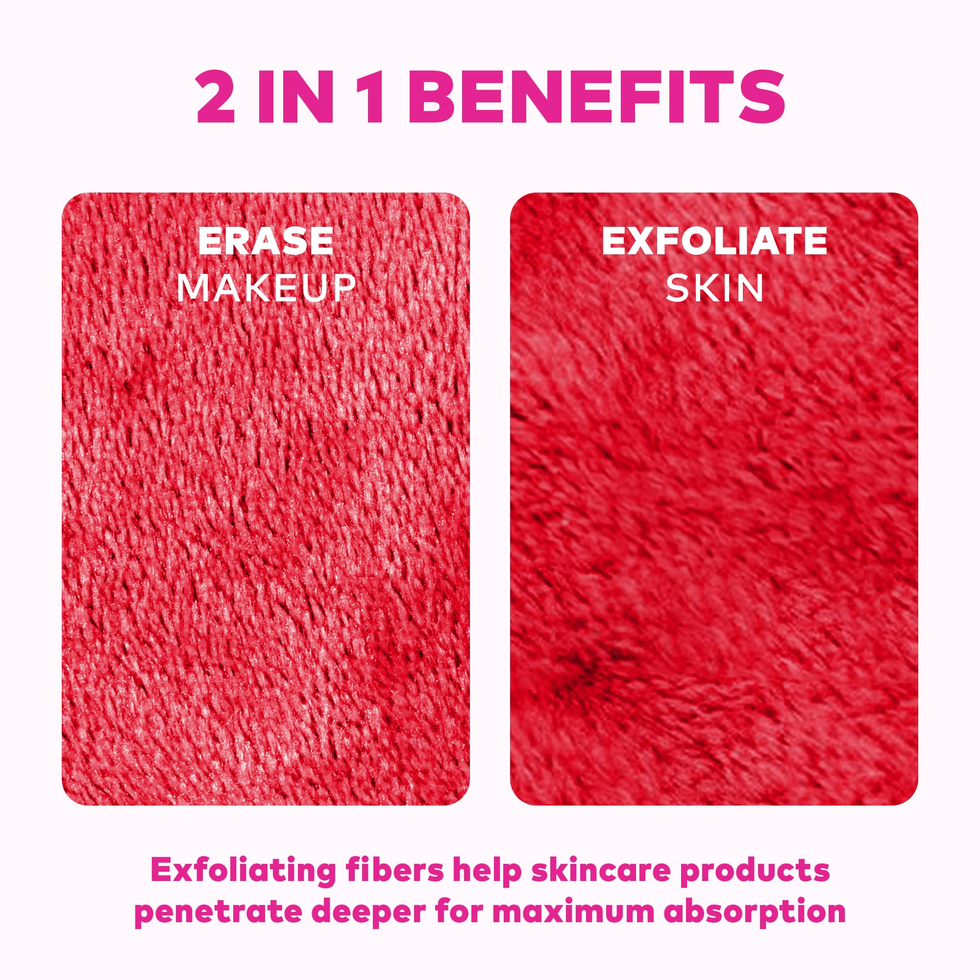 The Original MakeUp Eraser PRO, Effortlessly Remove All Makeup Using Only Water, Including Waterproof Mascara, Eyeliner, Foundation, Lipstick, Sunscreen,and More! Original Pink, 1ct.