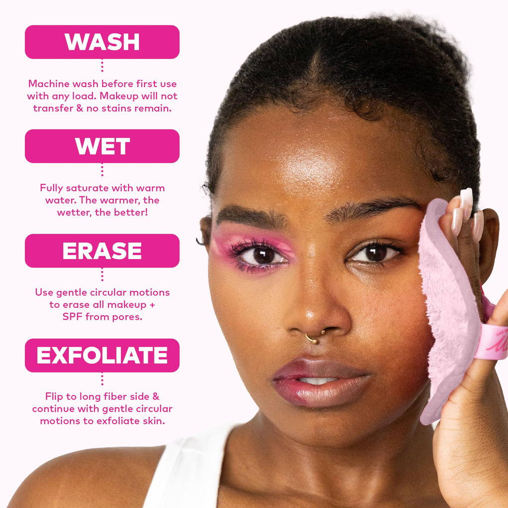 The Original MakeUp Eraser 7-Day Set, Erase All Makeup with Just Water, Including Waterproof Mascara, Eyeliner, Foundation, Lipstick, Sunscreen, and More! Seashells, 7ct.