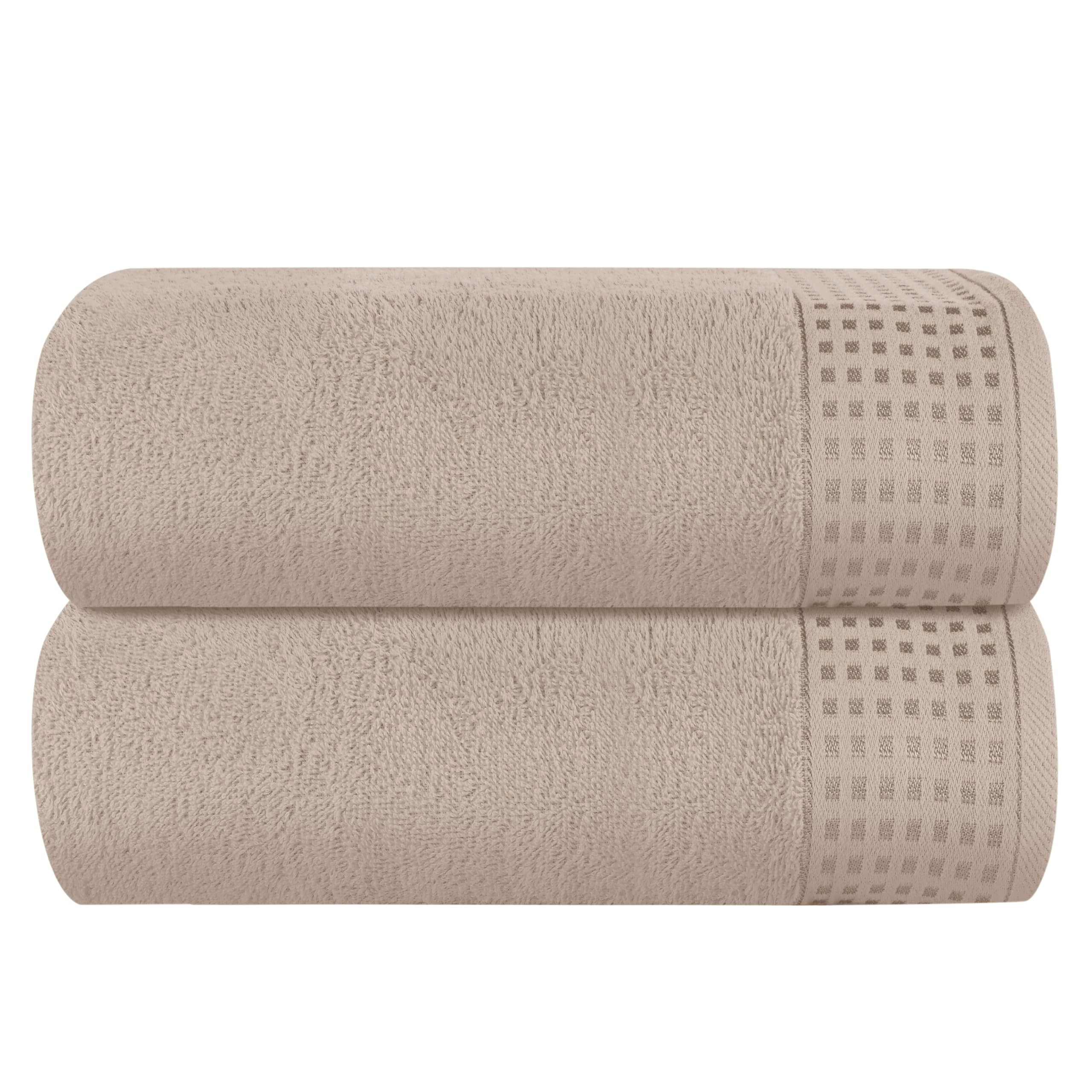 GLAMBURG 100% Cotton Ultra Soft 6 Pack Towel Set, Contains 2 Bath Towels 28x55 Inches, 2 Hand Towels 16x24 Inches & 2 Wash Coths 12x12 Inches, Compact Absorbent Lightweight & Quickdry - Pink