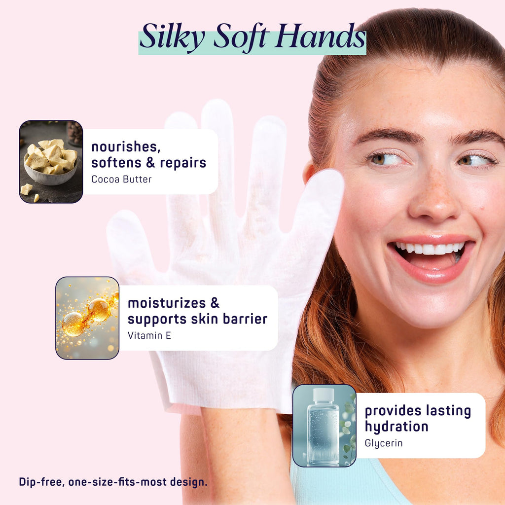 SpaLife Moisturizing Hand Gloves & Foot Mask Socks | Korean Skincare Set for Dry Cracked Hands & Dry Cracked Feet Callus Remover Alternative | Self Care Gifts for Women | 4 Hand, 4 Foot