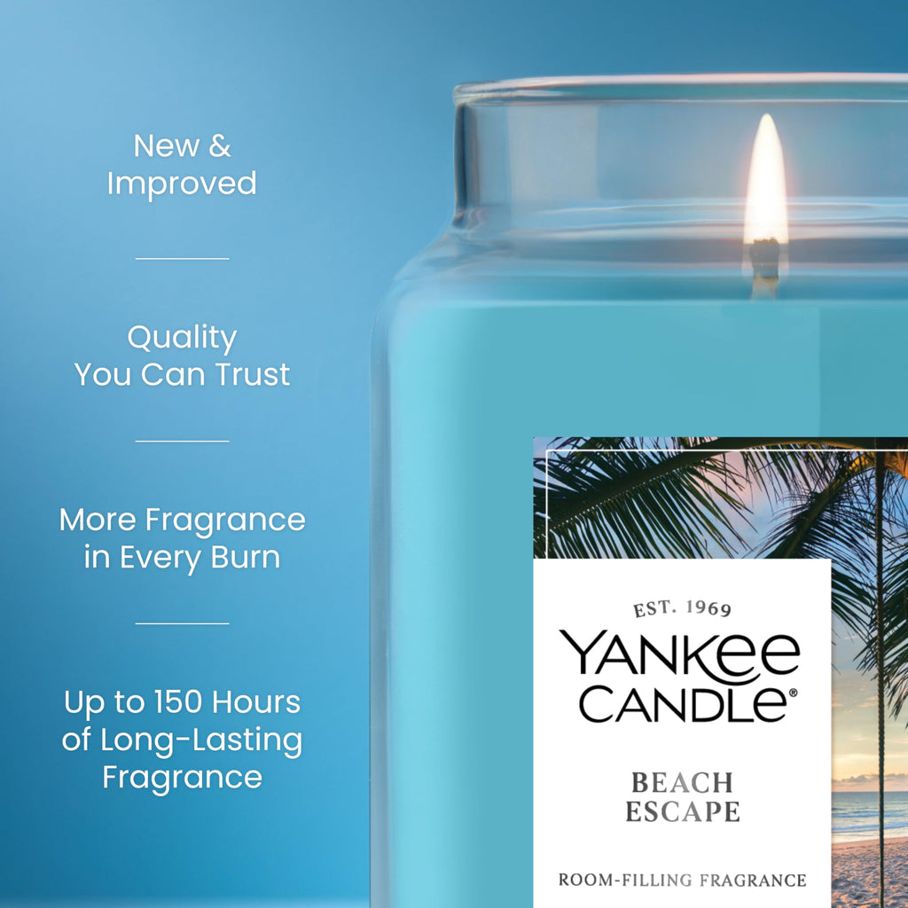 Yankee Candle Mid Summer's Night, Scented Candle, 22oz Large Jar with up to 150 Hour Burn, Giftable