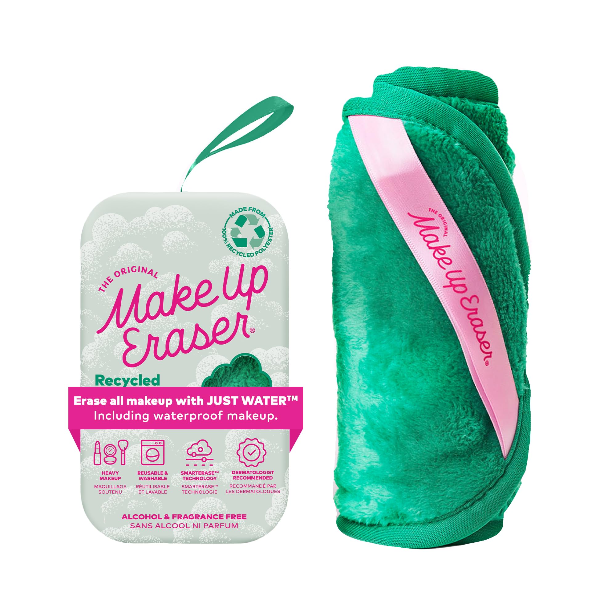 The Original MakeUp Eraser PRO, Effortlessly Remove All Makeup Using Only Water, Including Waterproof Mascara, Eyeliner, Foundation, Lipstick, Sunscreen,and More! Original Pink, 1ct.