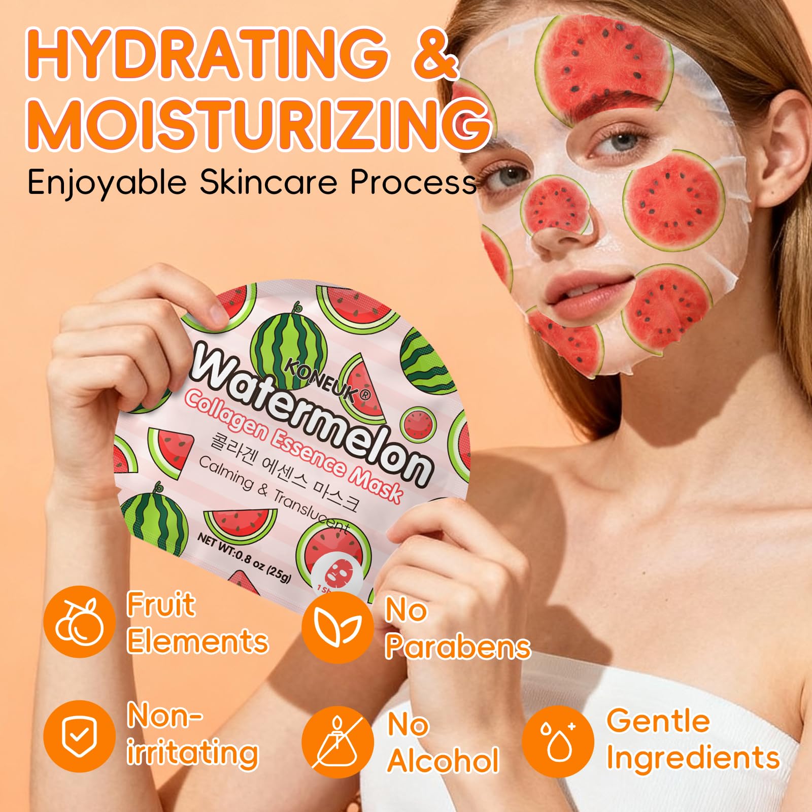 KONEUK 30 Pack Aloe Vera Hydrating Face Masks Skincare, Moisturizing & Soothing Sheet Face Mask for Skin Care, Bulk Aloe Face Masks for After Sun Skin Care, Spa Party Gifts for Women