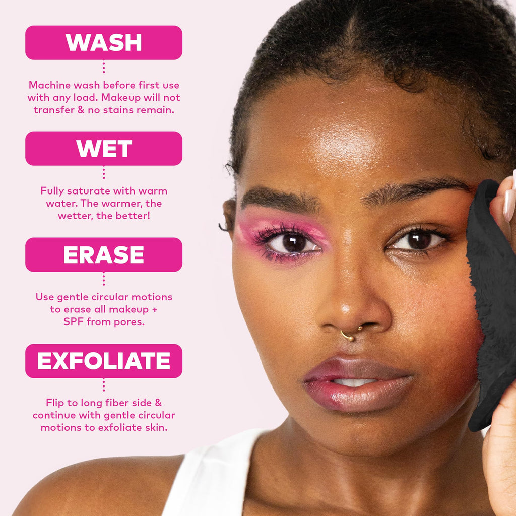 The Original MakeUp Eraser PRO, Effortlessly Remove All Makeup Using Only Water, Including Waterproof Mascara, Eyeliner, Foundation, Lipstick, Sunscreen,and More! Original Pink, 1ct.