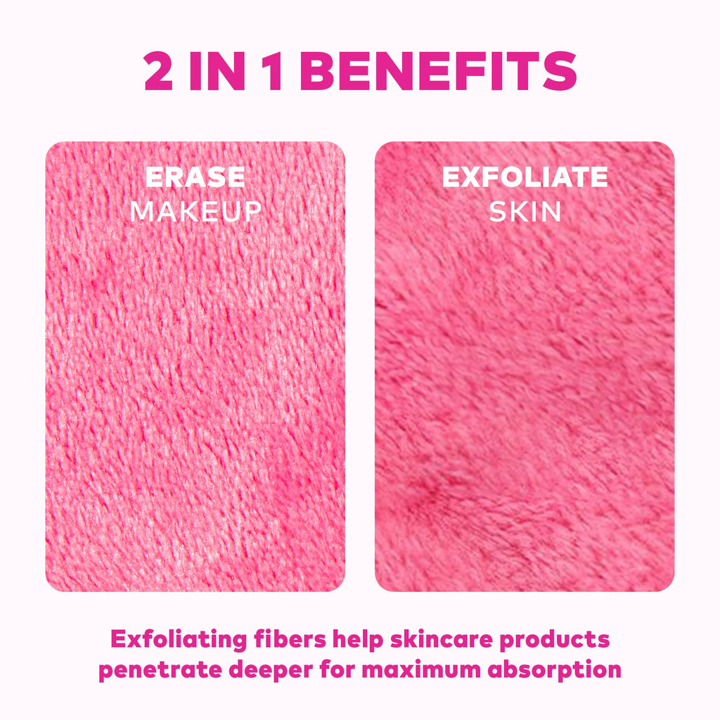 The Original MakeUp Eraser PRO, Effortlessly Remove All Makeup Using Only Water, Including Waterproof Mascara, Eyeliner, Foundation, Lipstick, Sunscreen,and More! Original Pink, 1ct.