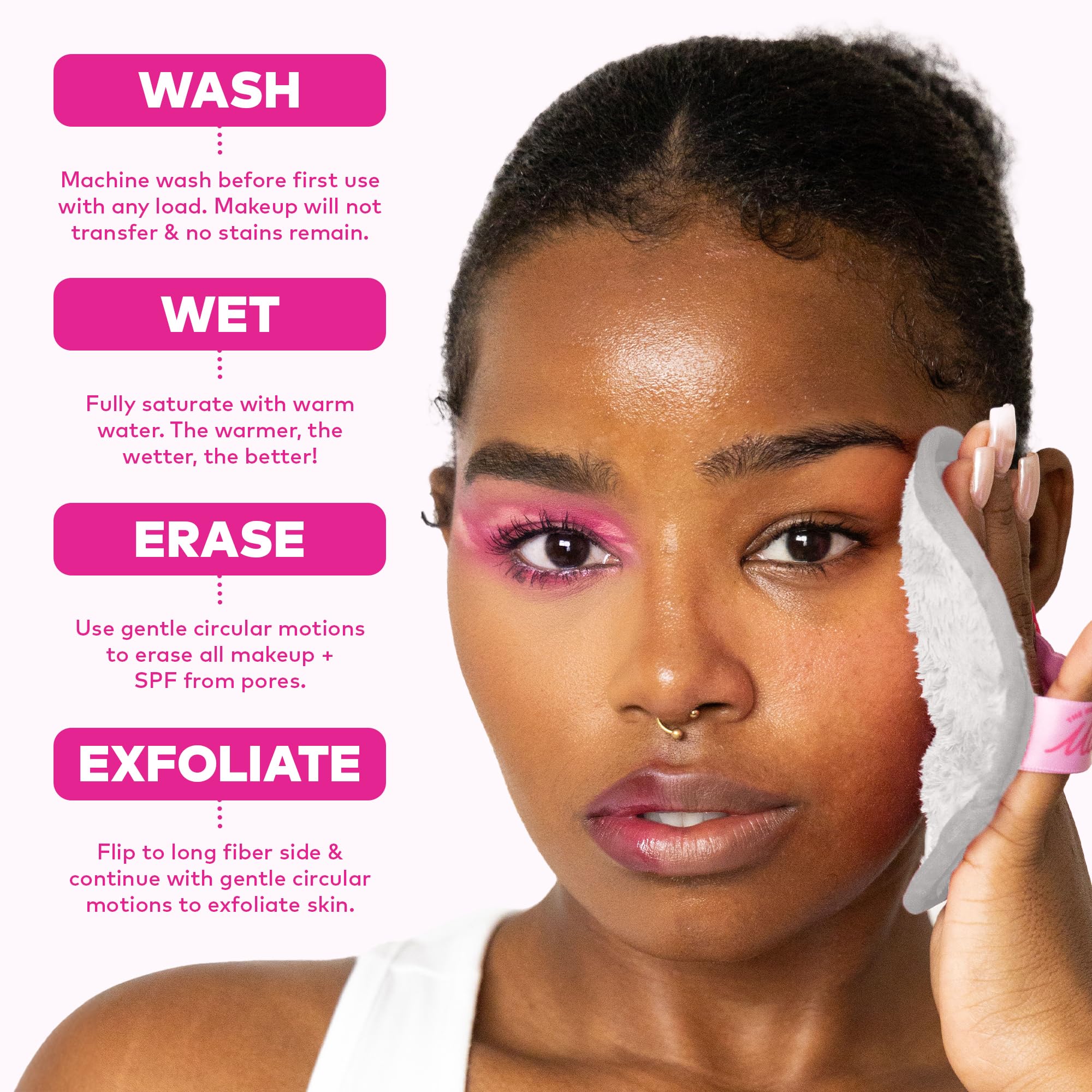 The Original MakeUp Eraser 7-Day Set, Erase All Makeup with Just Water, Including Waterproof Mascara, Eyeliner, Foundation, Lipstick, Sunscreen, and More! Seashells, 7ct.