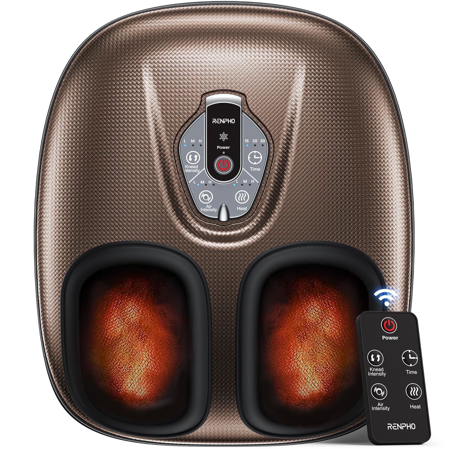 RENPHO Foot Massager Machine with Heat [2026 Upgraded], Birthday Gifts for Women Men Mom Dad, Shiatsu Foot Massager for Plantar Fasciitis, Cordless Control, Self Care Relaxation Gifts, Pink
