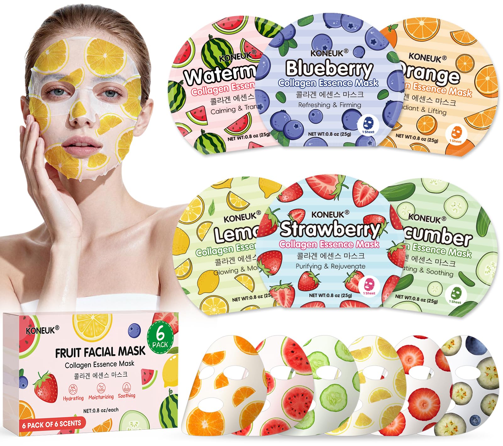 KONEUK 30 Pack Aloe Vera Hydrating Face Masks Skincare, Moisturizing & Soothing Sheet Face Mask for Skin Care, Bulk Aloe Face Masks for After Sun Skin Care, Spa Party Gifts for Women
