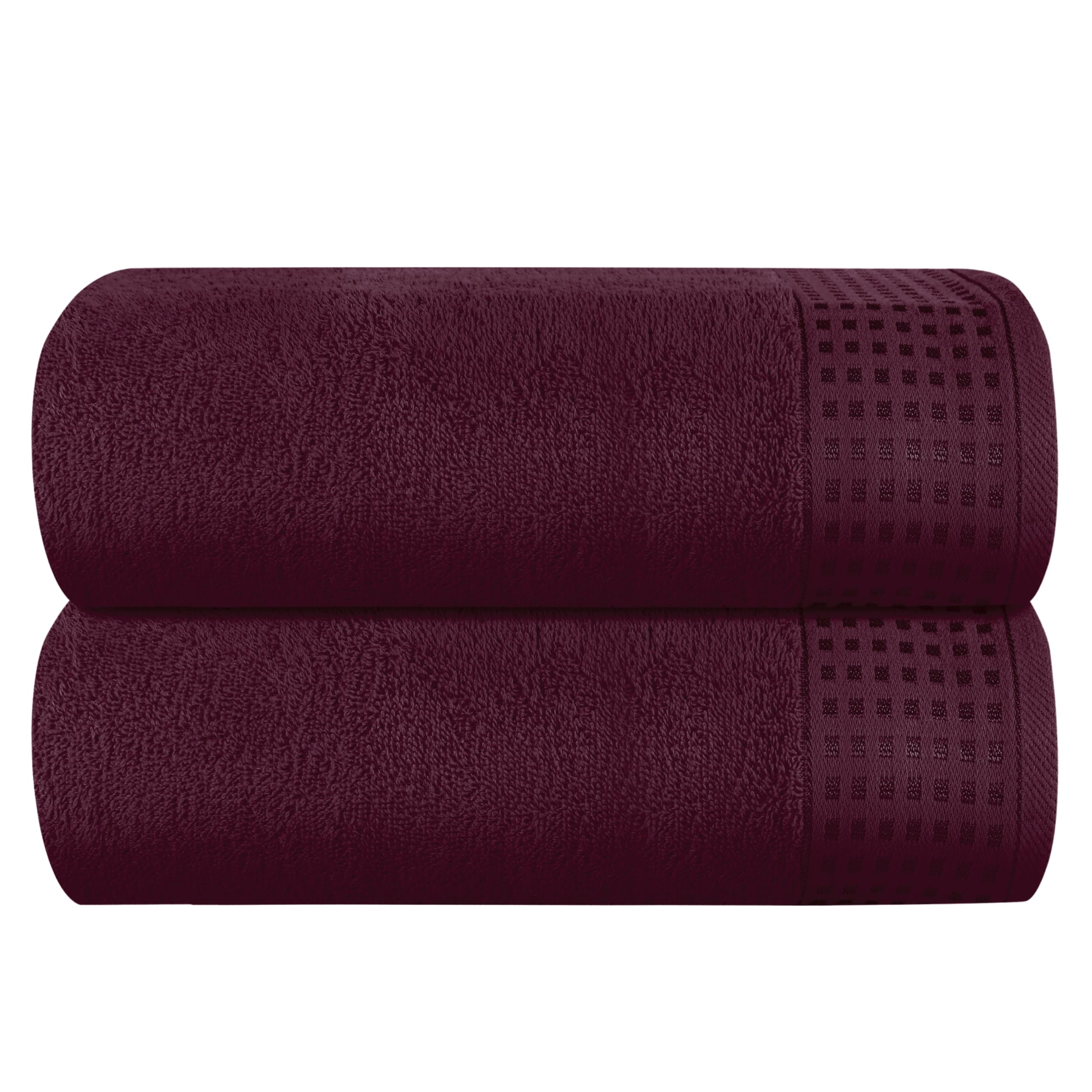 GLAMBURG 100% Cotton Ultra Soft 6 Pack Towel Set, Contains 2 Bath Towels 28x55 Inches, 2 Hand Towels 16x24 Inches & 2 Wash Coths 12x12 Inches, Compact Absorbent Lightweight & Quickdry - Pink