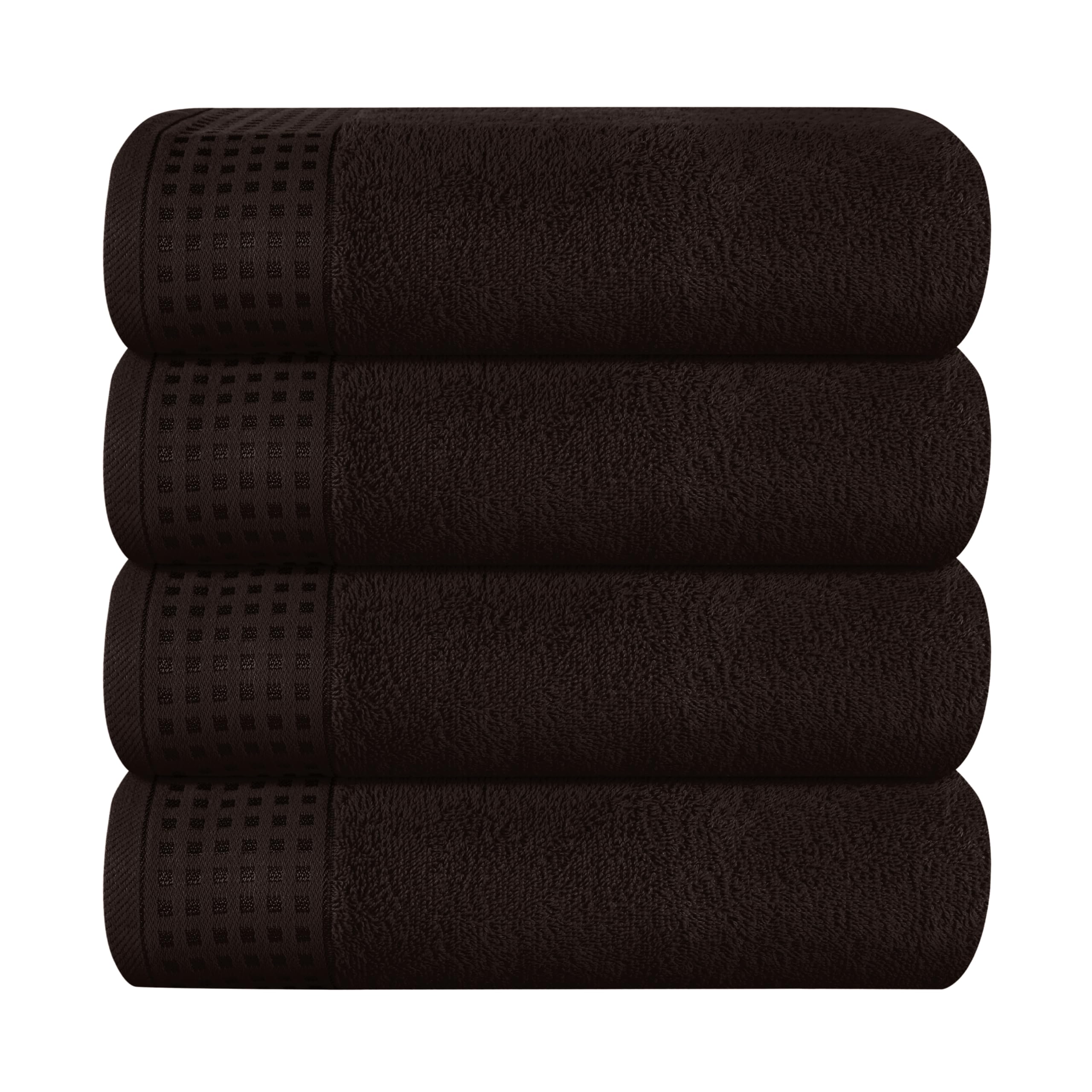 GLAMBURG 100% Cotton Ultra Soft 6 Pack Towel Set, Contains 2 Bath Towels 28x55 Inches, 2 Hand Towels 16x24 Inches & 2 Wash Coths 12x12 Inches, Compact Absorbent Lightweight & Quickdry - Pink