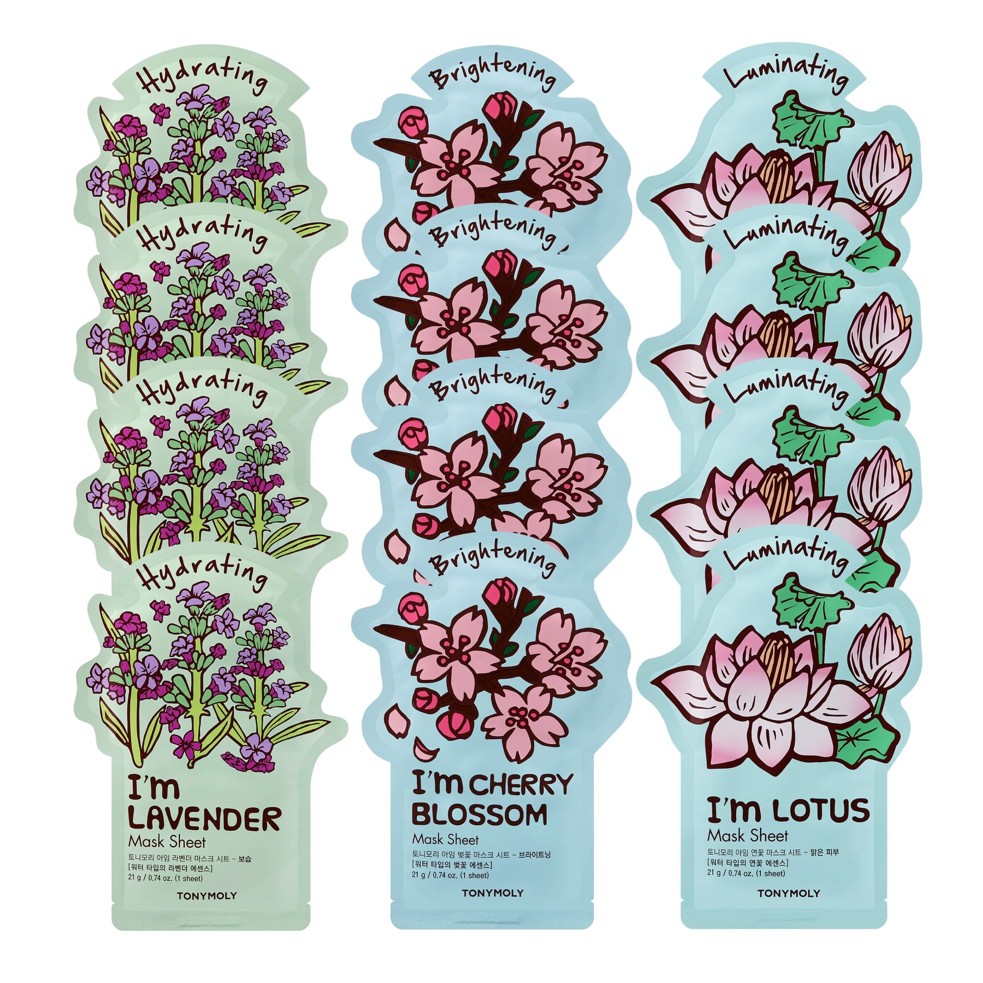 TONYMOLY I’m Sheet Mask Gift Set – Korean Face Mask Variety Pack with Hydrating & Vitamin Essences, 10 Pack