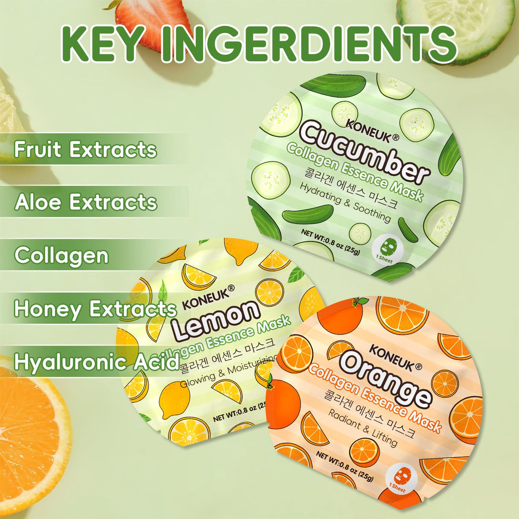 KONEUK 30 Pack Aloe Vera Hydrating Face Masks Skincare, Moisturizing & Soothing Sheet Face Mask for Skin Care, Bulk Aloe Face Masks for After Sun Skin Care, Spa Party Gifts for Women