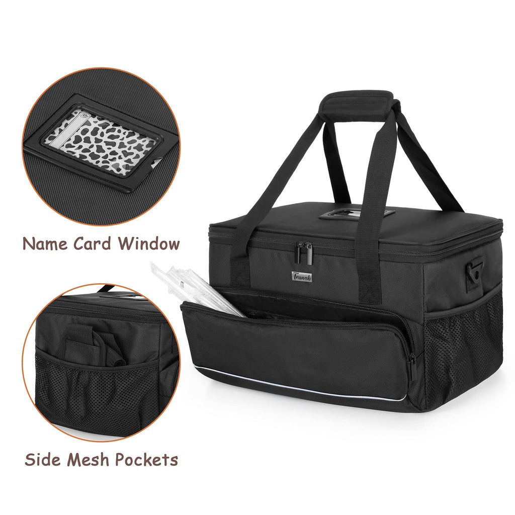 Trunab Reusable 6 Cups Drink Carrier for Delivery Insulated Drink Caddy with Handle and Shoulder Strap, Adjustable Dividers, Beverages Carrier Tote Bag, for Daily Life Takeout, Outdoors, Travel