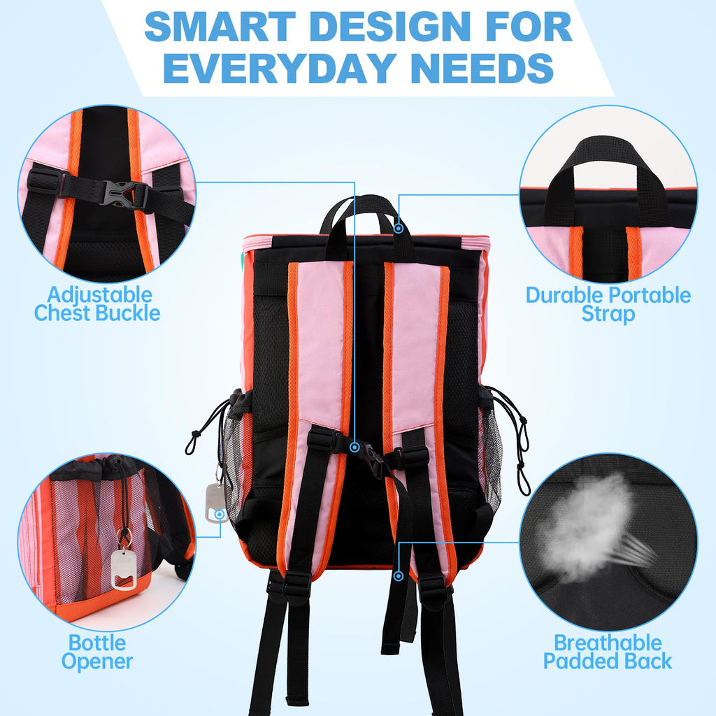 DYSHAYEN Cooler Backpack,Lightweight Backpack Cooler Insulated Leak Proof,30 Cans Soft Cooler Bag for Beach,Camping,Beach,Picnic,Lunch