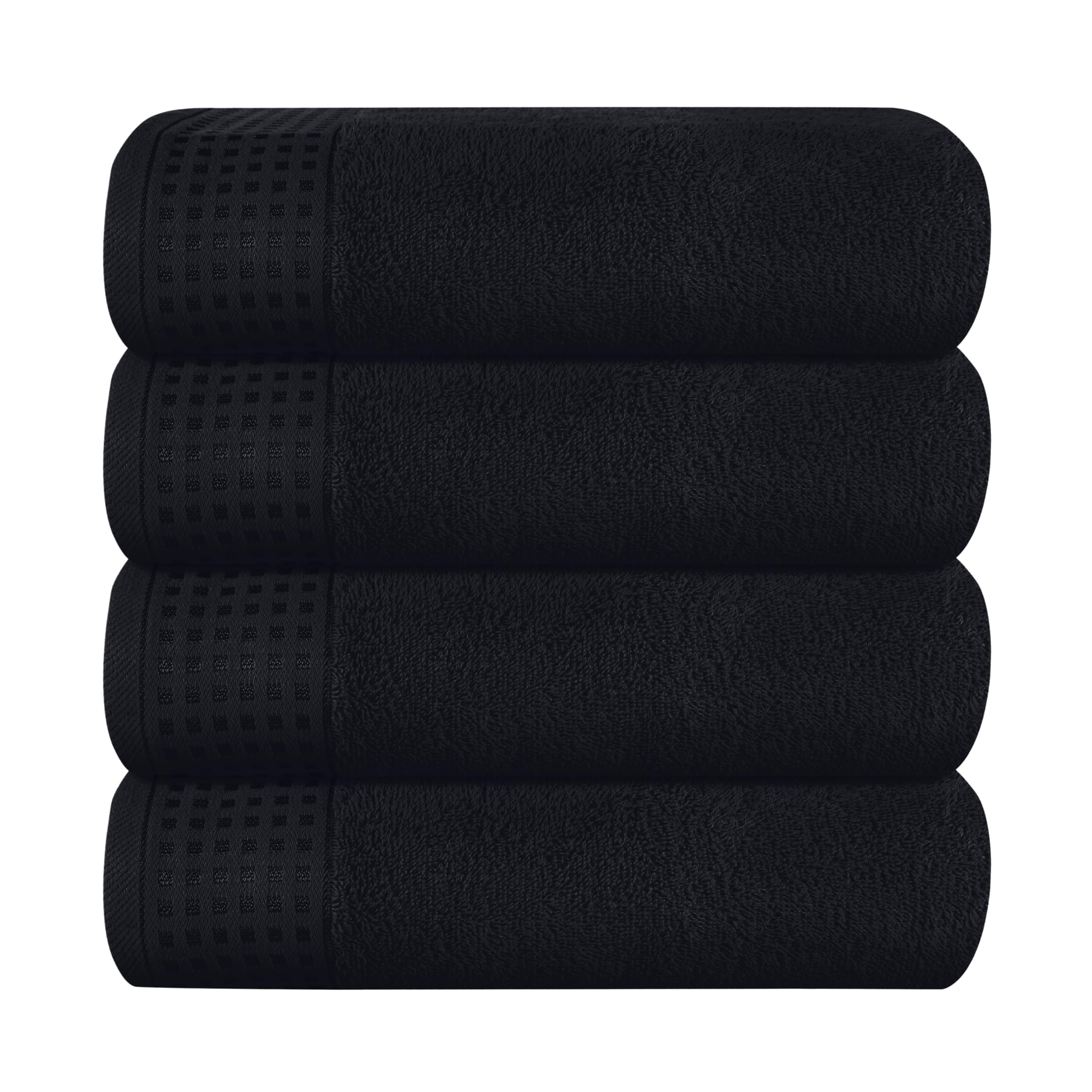 GLAMBURG 100% Cotton Ultra Soft 6 Pack Towel Set, Contains 2 Bath Towels 28x55 Inches, 2 Hand Towels 16x24 Inches & 2 Wash Coths 12x12 Inches, Compact Absorbent Lightweight & Quickdry - Pink