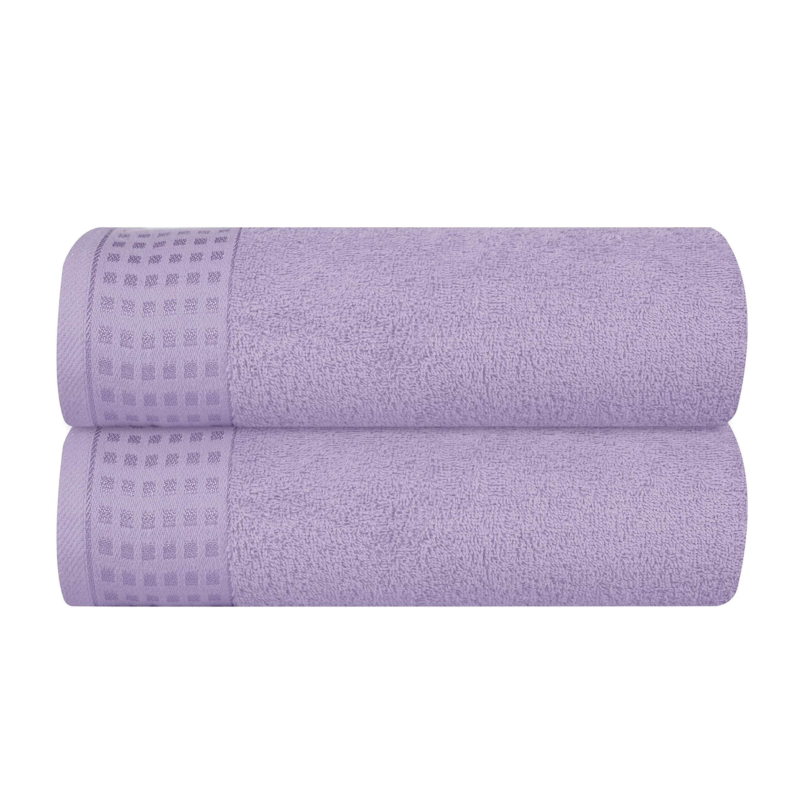 GLAMBURG 100% Cotton Ultra Soft 6 Pack Towel Set, Contains 2 Bath Towels 28x55 Inches, 2 Hand Towels 16x24 Inches & 2 Wash Coths 12x12 Inches, Compact Absorbent Lightweight & Quickdry - Pink