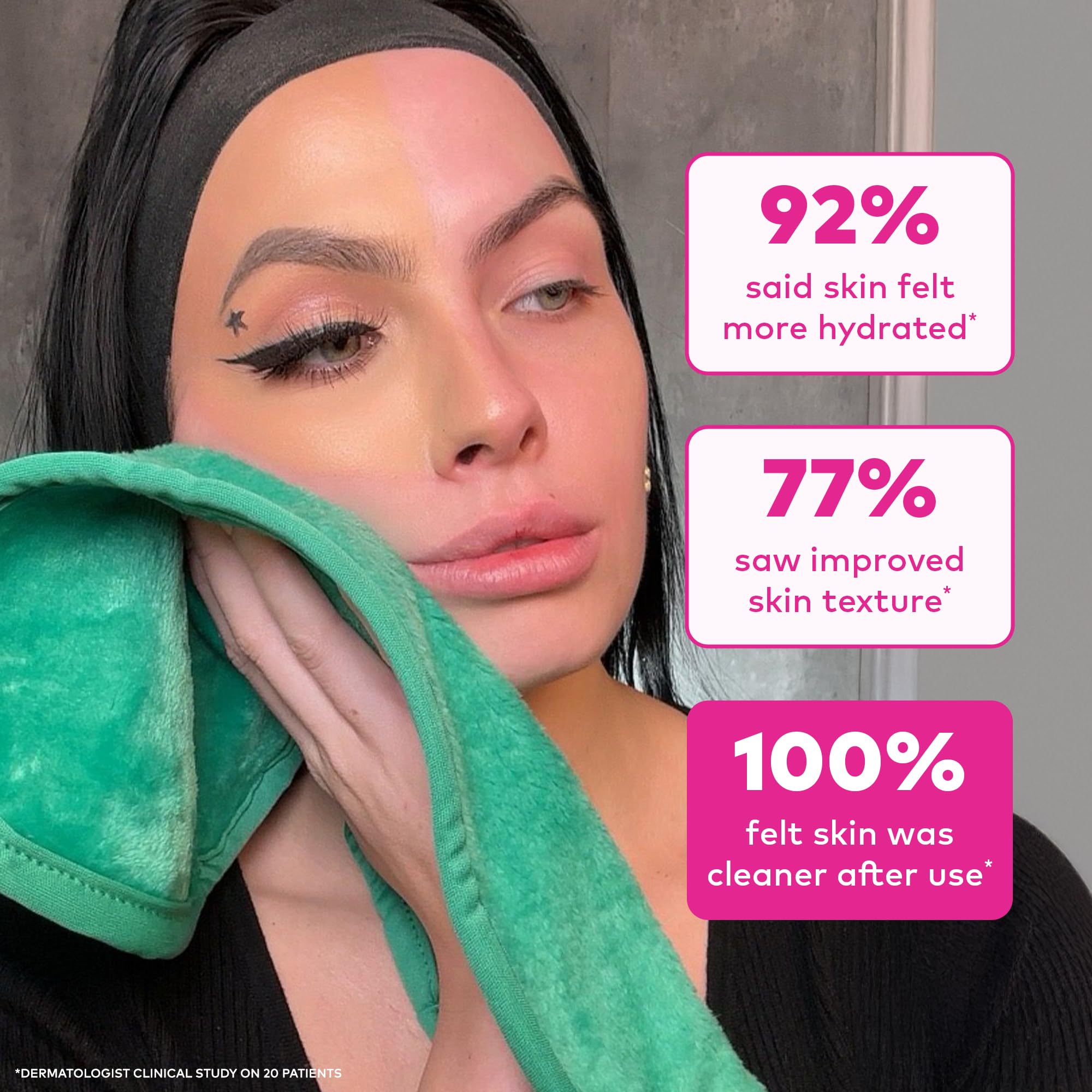 The Original MakeUp Eraser PRO, Effortlessly Remove All Makeup Using Only Water, Including Waterproof Mascara, Eyeliner, Foundation, Lipstick, Sunscreen,and More! Original Pink, 1ct.