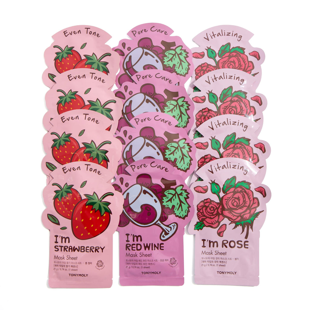 TONYMOLY I’m Sheet Mask Gift Set – Korean Face Mask Variety Pack with Hydrating & Vitamin Essences, 10 Pack