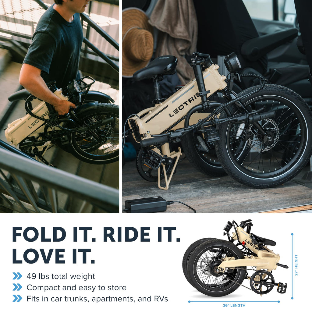 LECTRIC XP Lite2 Folding Electric Bike for Adults - Lightweight eBike with a 48V Battery Powers Up to 45-80 Mile Range, 20Mph Peak 819W Motor, Hydraulic Brakes, LCD Display, 5 Pedal Assist & Throttle