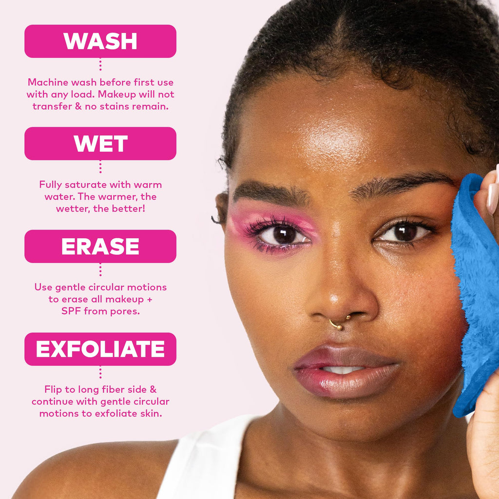 The Original MakeUp Eraser PRO, Effortlessly Remove All Makeup Using Only Water, Including Waterproof Mascara, Eyeliner, Foundation, Lipstick, Sunscreen,and More! Original Pink, 1ct.