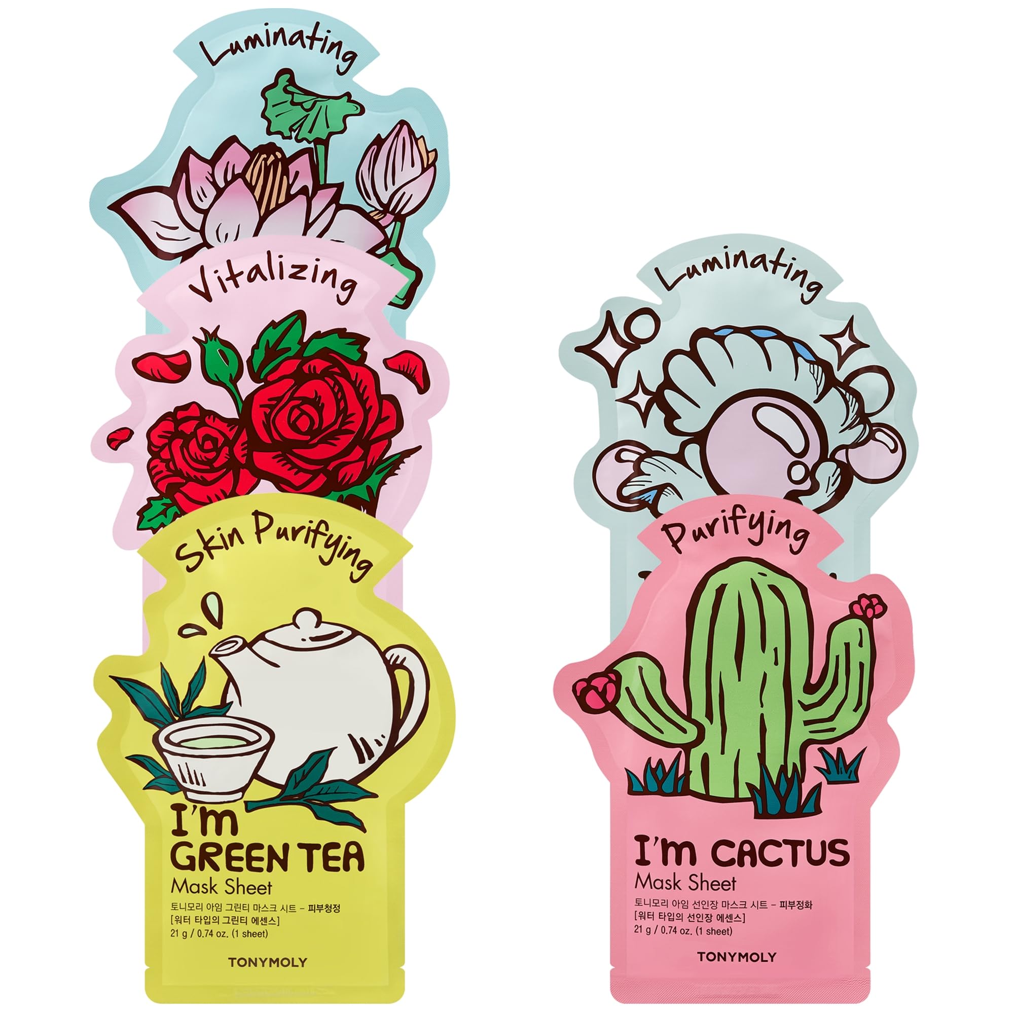 TONYMOLY I’m Sheet Mask Gift Set – Korean Face Mask Variety Pack with Hydrating & Vitamin Essences, 10 Pack