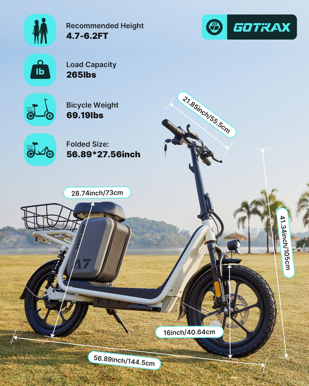 Gotrax Adult Electric Scooter with Seat, Max 19-25miles Range, 15.5-20mph Power by 350W-500W Motor, All-Terrain Tire & Wider Deck & Soft Cushioning Seat with Carry Basket