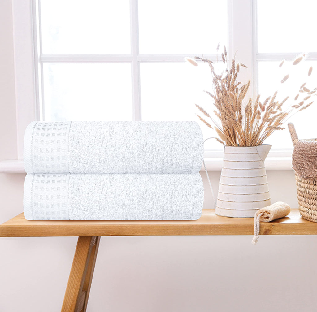 GLAMBURG 100% Cotton Ultra Soft 6 Pack Towel Set, Contains 2 Bath Towels 28x55 Inches, 2 Hand Towels 16x24 Inches & 2 Wash Coths 12x12 Inches, Compact Absorbent Lightweight & Quickdry - Pink