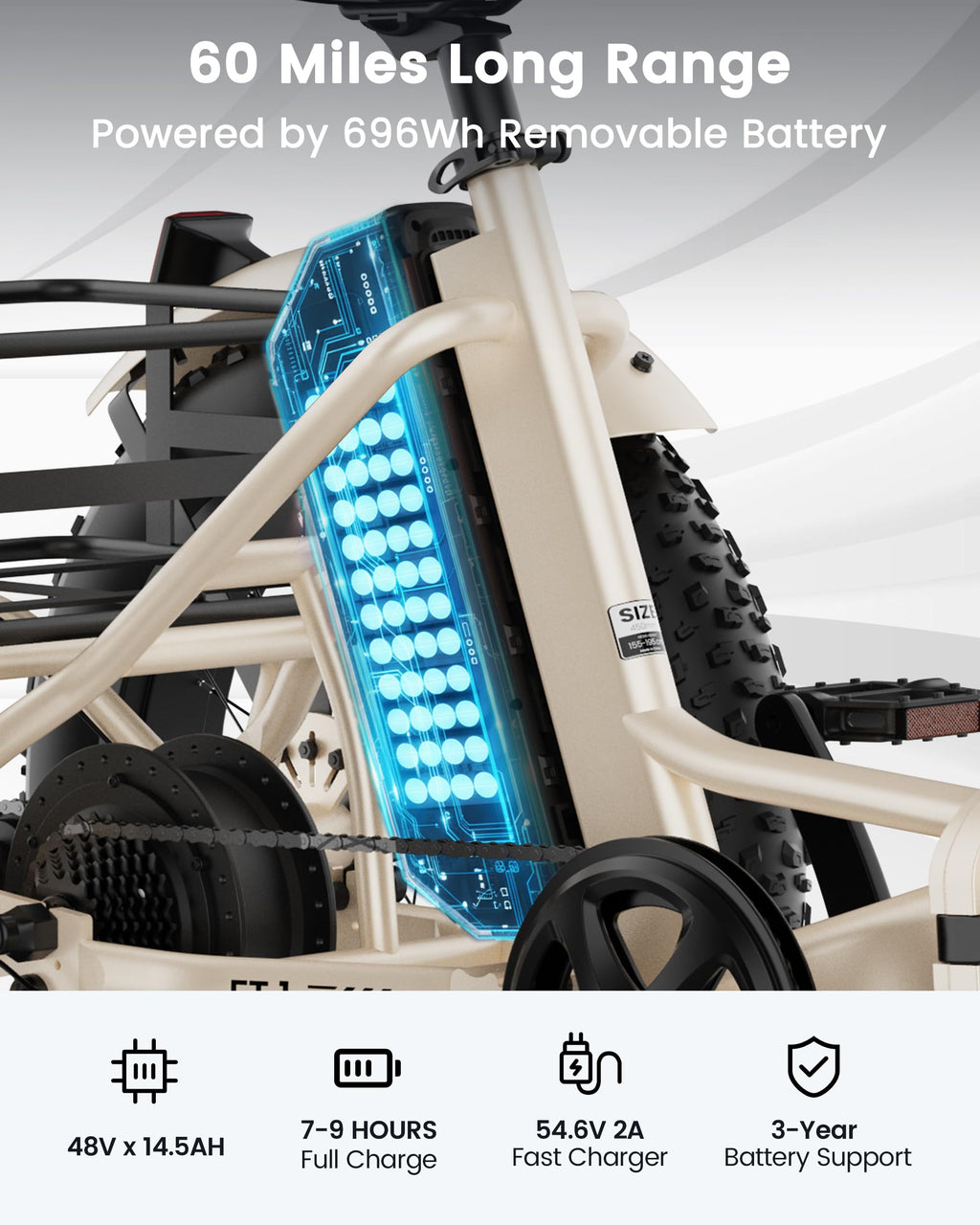 MOONCOOL Electric Tricycle for Adults, 20" x 4" Fat Tire Folding Electric Trike, 48V 500W 3 Wheel Electric Bike, 7 Speed E Trikes for Adults with Removable Battery, Aluminum Frame & Large Basket