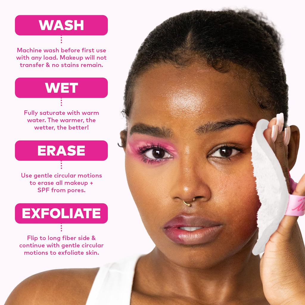 The Original MakeUp Eraser 7-Day Set, Erase All Makeup with Just Water, Including Waterproof Mascara, Eyeliner, Foundation, Lipstick, Sunscreen, and More! Seashells, 7ct.