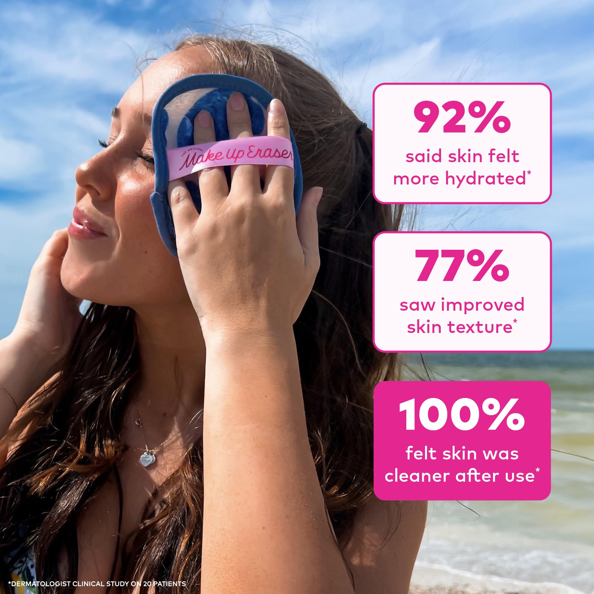 The Original MakeUp Eraser 7-Day Set, Erase All Makeup with Just Water, Including Waterproof Mascara, Eyeliner, Foundation, Lipstick, Sunscreen, and More! Seashells, 7ct.