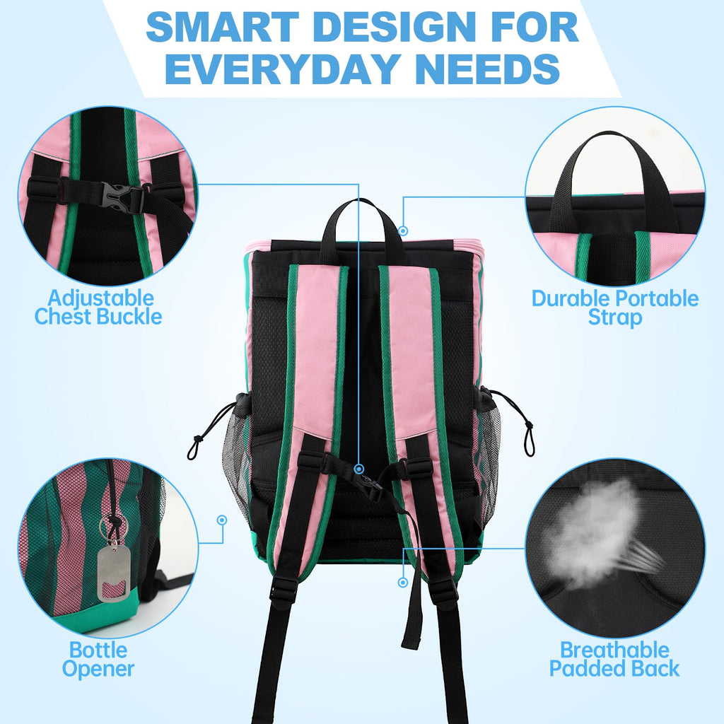 DYSHAYEN Cooler Backpack,Lightweight Backpack Cooler Insulated Leak Proof,30 Cans Soft Cooler Bag for Beach,Camping,Beach,Picnic,Lunch