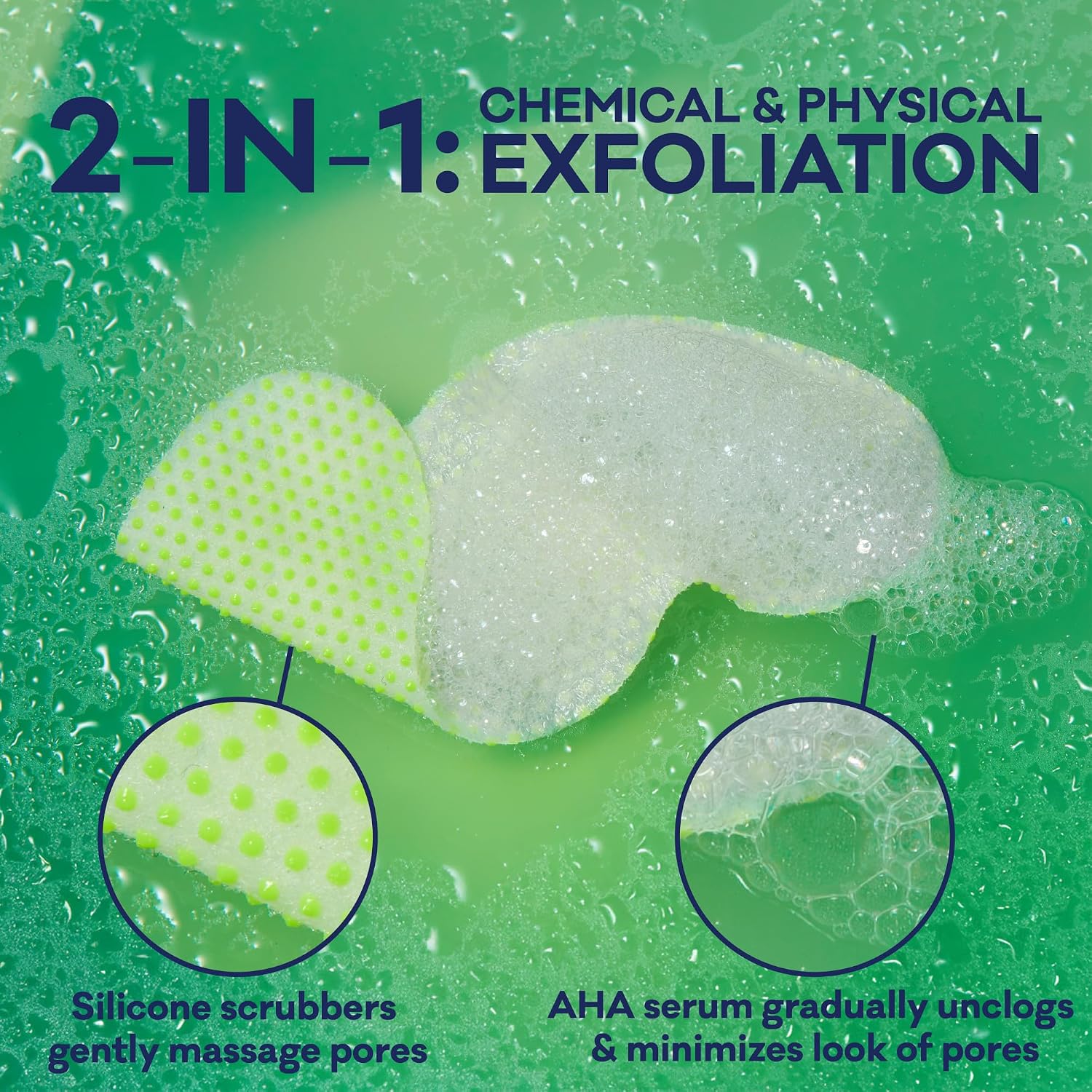 Biore Pore Refining Bubbling Nose Mask, Glycolic Acid and Hyaluronic Acid Exfoliant for Face, Pore Cleansing Mask, 8 Ct