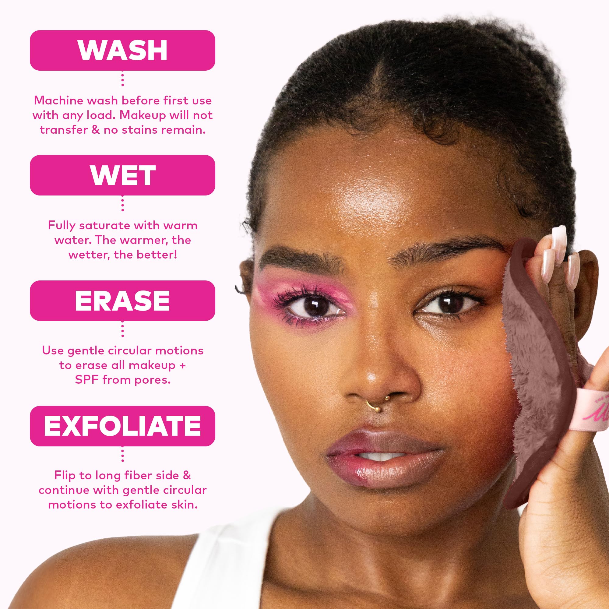The Original MakeUp Eraser 7-Day Set, Erase All Makeup with Just Water, Including Waterproof Mascara, Eyeliner, Foundation, Lipstick, Sunscreen, and More! Seashells, 7ct.
