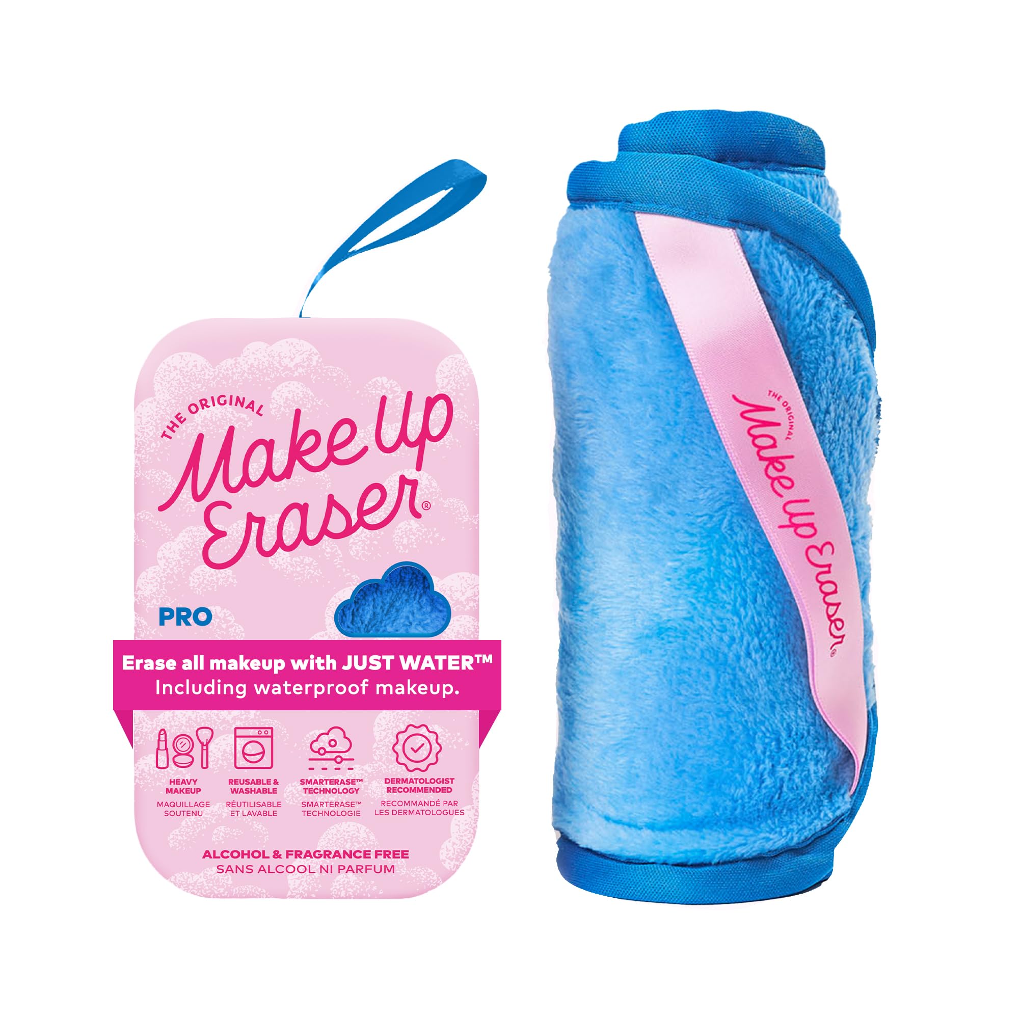 The Original MakeUp Eraser PRO, Effortlessly Remove All Makeup Using Only Water, Including Waterproof Mascara, Eyeliner, Foundation, Lipstick, Sunscreen,and More! Original Pink, 1ct.