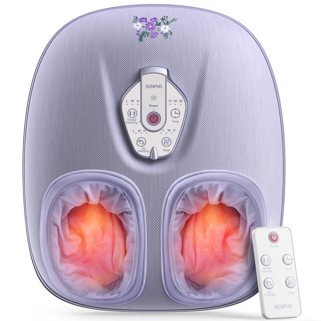 RENPHO Foot Massager Machine with Heat [2026 Upgraded], Birthday Gifts for Women Men Mom Dad, Shiatsu Foot Massager for Plantar Fasciitis, Cordless Control, Self Care Relaxation Gifts, Pink