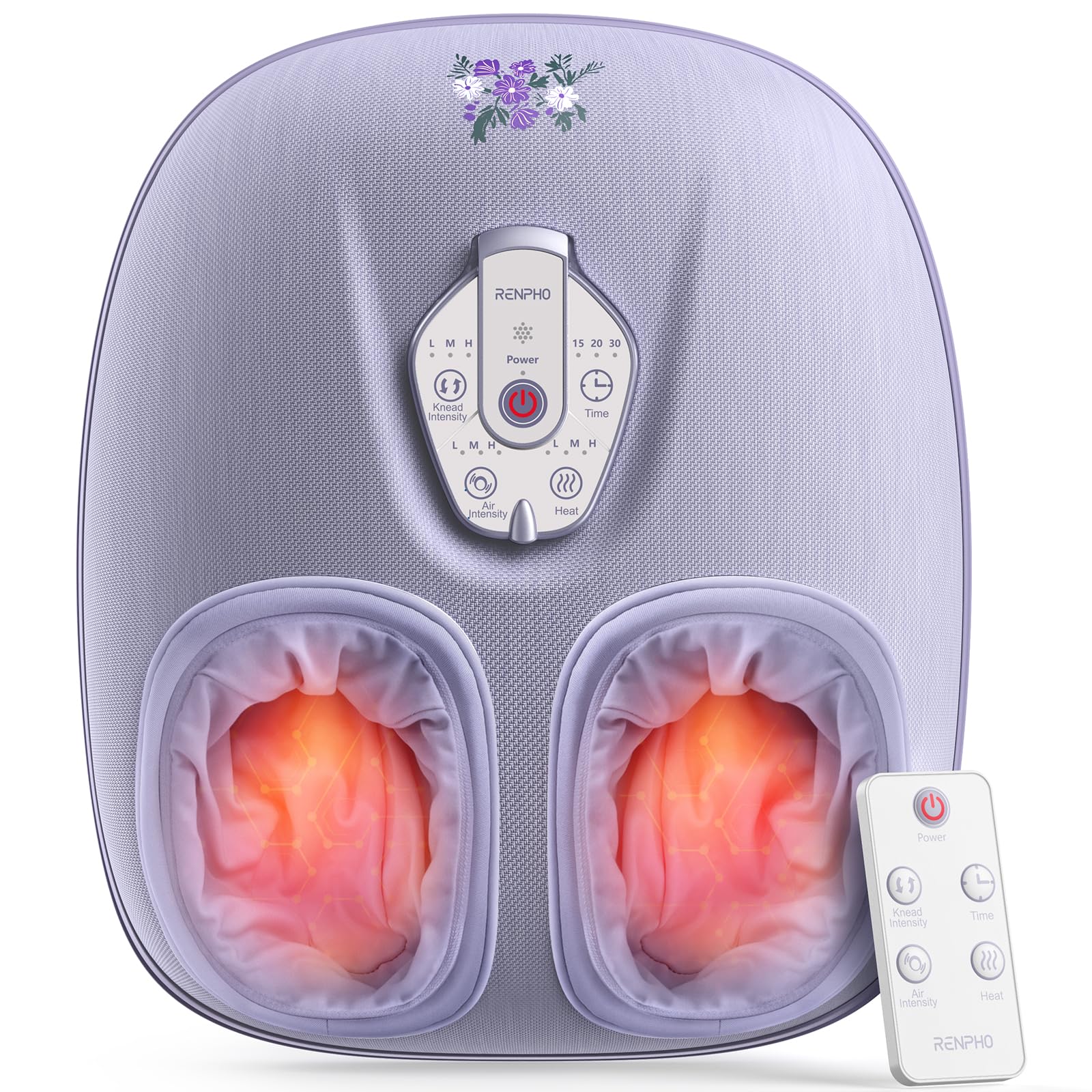 RENPHO Foot Massager Machine with Heat [2026 Upgraded], Birthday Gifts for Women Men Mom Dad, Shiatsu Foot Massager for Plantar Fasciitis, Cordless Control, Self Care Relaxation Gifts, Pink