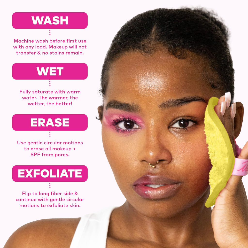 The Original MakeUp Eraser 7-Day Set, Erase All Makeup with Just Water, Including Waterproof Mascara, Eyeliner, Foundation, Lipstick, Sunscreen, and More! Seashells, 7ct.