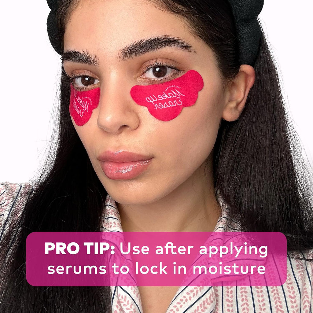 Makeup Eraser Cooling Clouds Reusable Undereye Patches - Hydroactive Technology Mask Patch Pads for Tired Puffy Eyes and Wrinkles with Mini Washbag, Set of 2