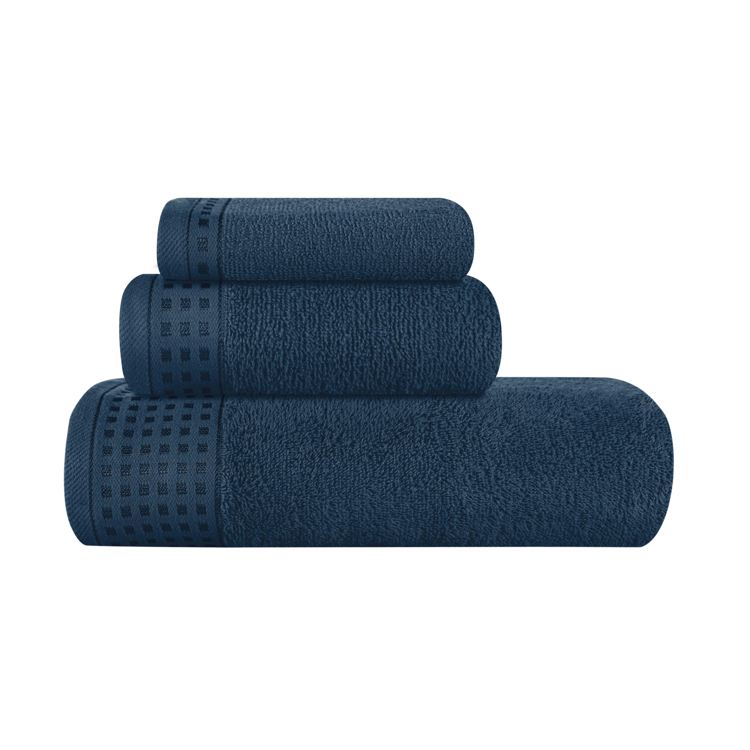 GLAMBURG 100% Cotton Ultra Soft 6 Pack Towel Set, Contains 2 Bath Towels 28x55 Inches, 2 Hand Towels 16x24 Inches & 2 Wash Coths 12x12 Inches, Compact Absorbent Lightweight & Quickdry - Pink