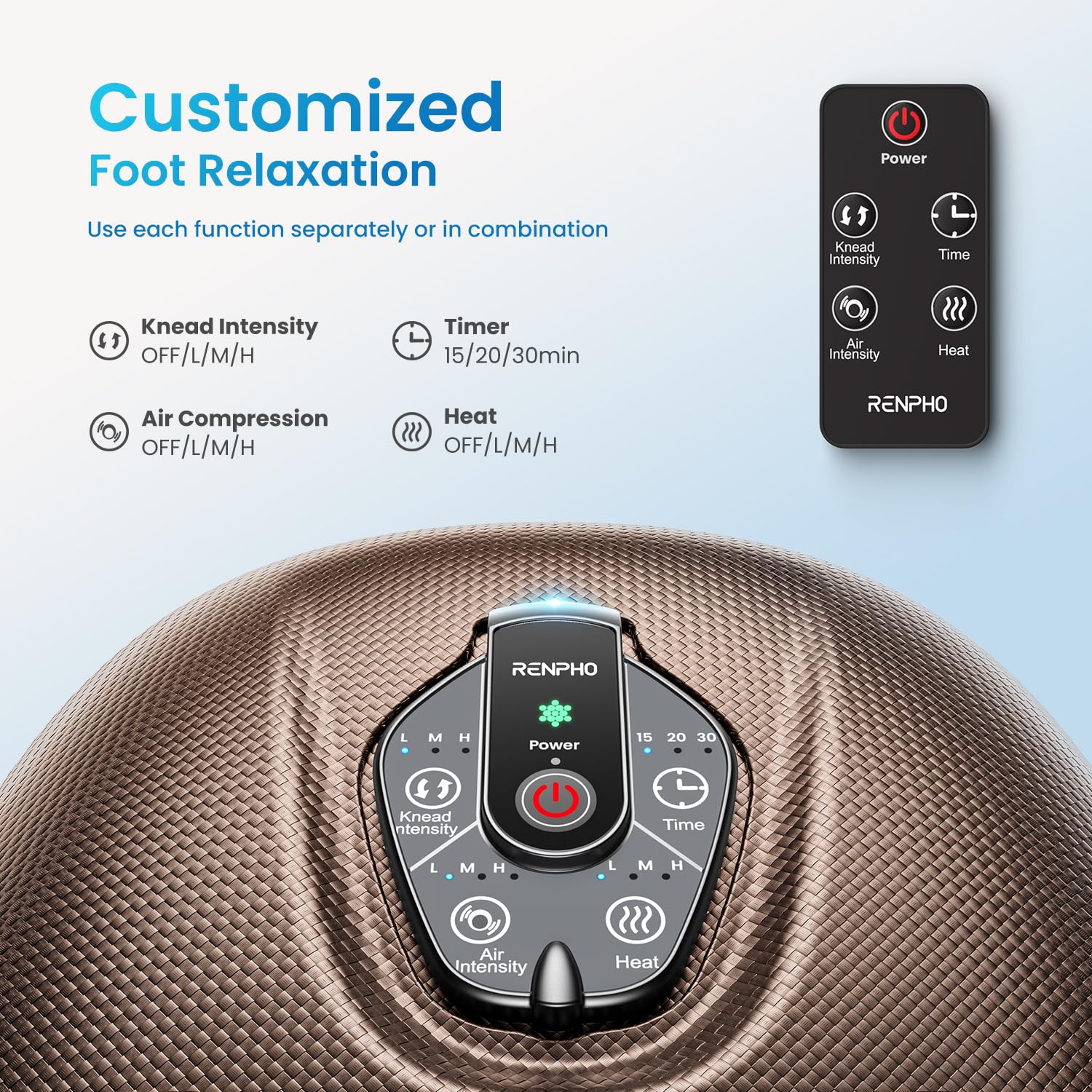 RENPHO Foot Massager Machine with Heat [2026 Upgraded], Birthday Gifts for Women Men Mom Dad, Shiatsu Foot Massager for Plantar Fasciitis, Cordless Control, Self Care Relaxation Gifts, Pink