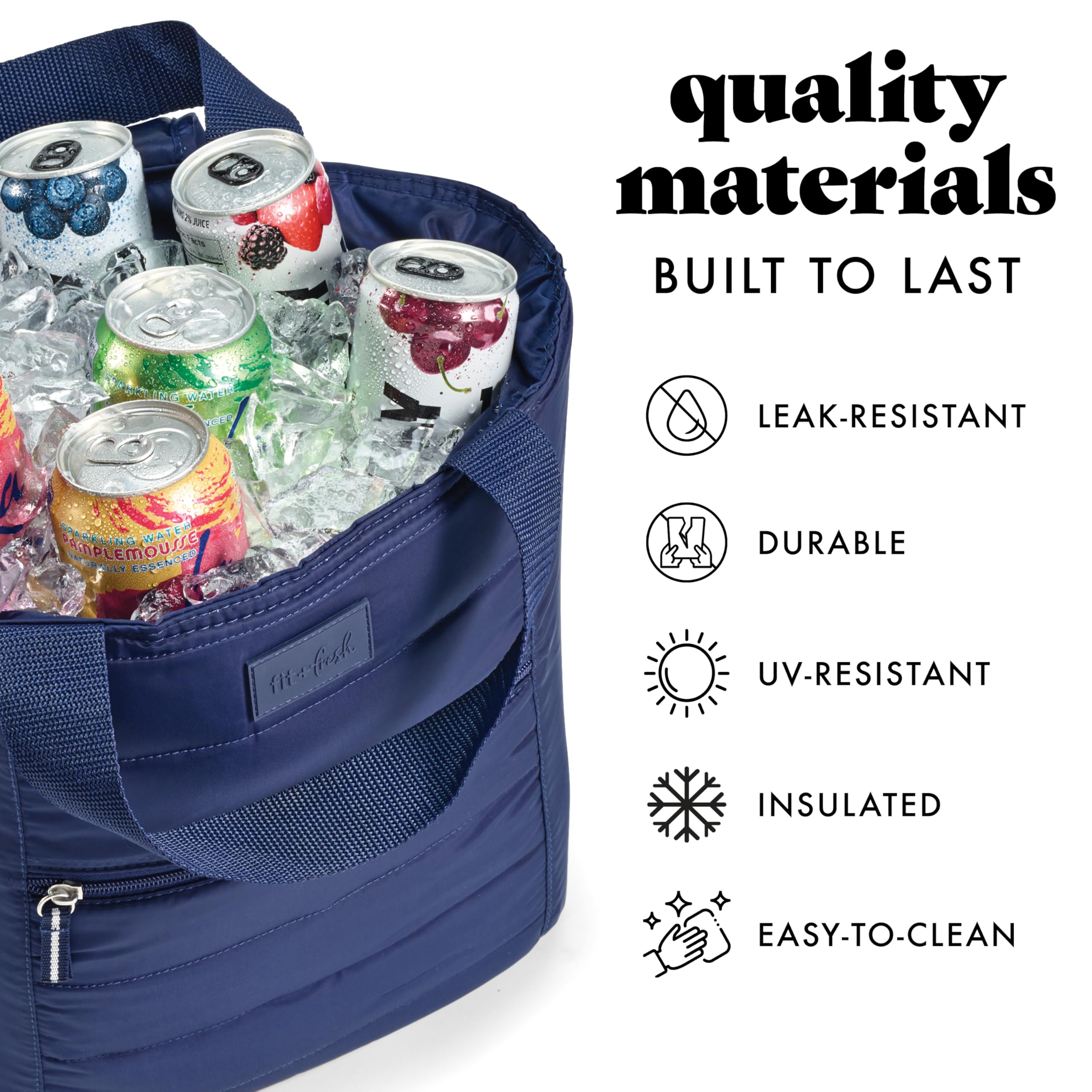 Fit & Fresh Mari Cooler Backpack for Women, Insulated Leakproof Soft Cooler Bag (12 Can), Lunch Tote, Beach Cooler, Lightweight Travel Picnic Tote, Hot Pink
